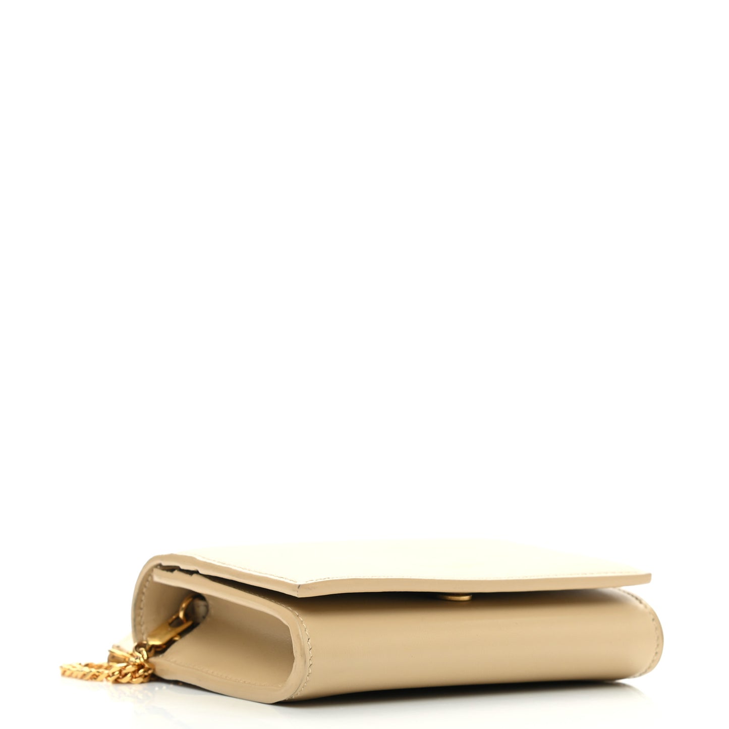 Calfskin Monogram Chain Card Case Ivory Natural