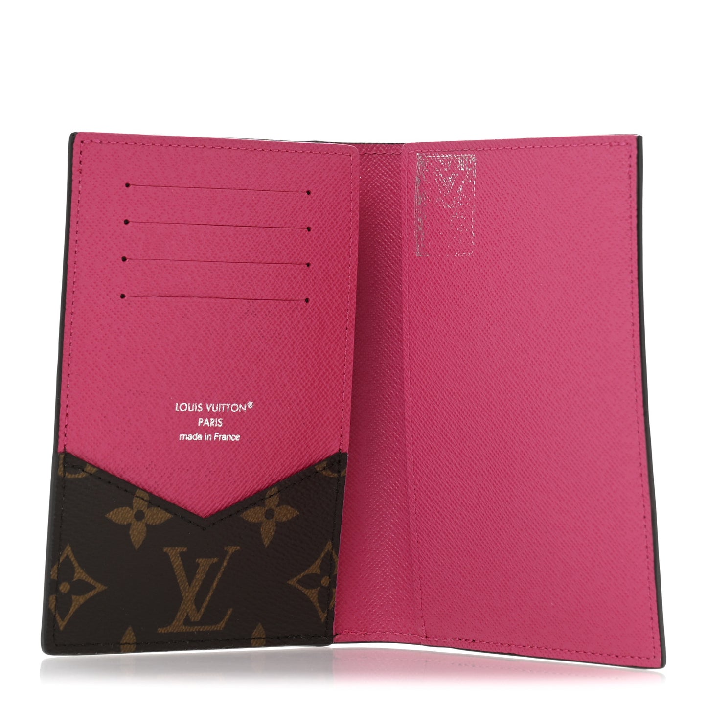 Monogram Macassar Passport Cover Fuchsia