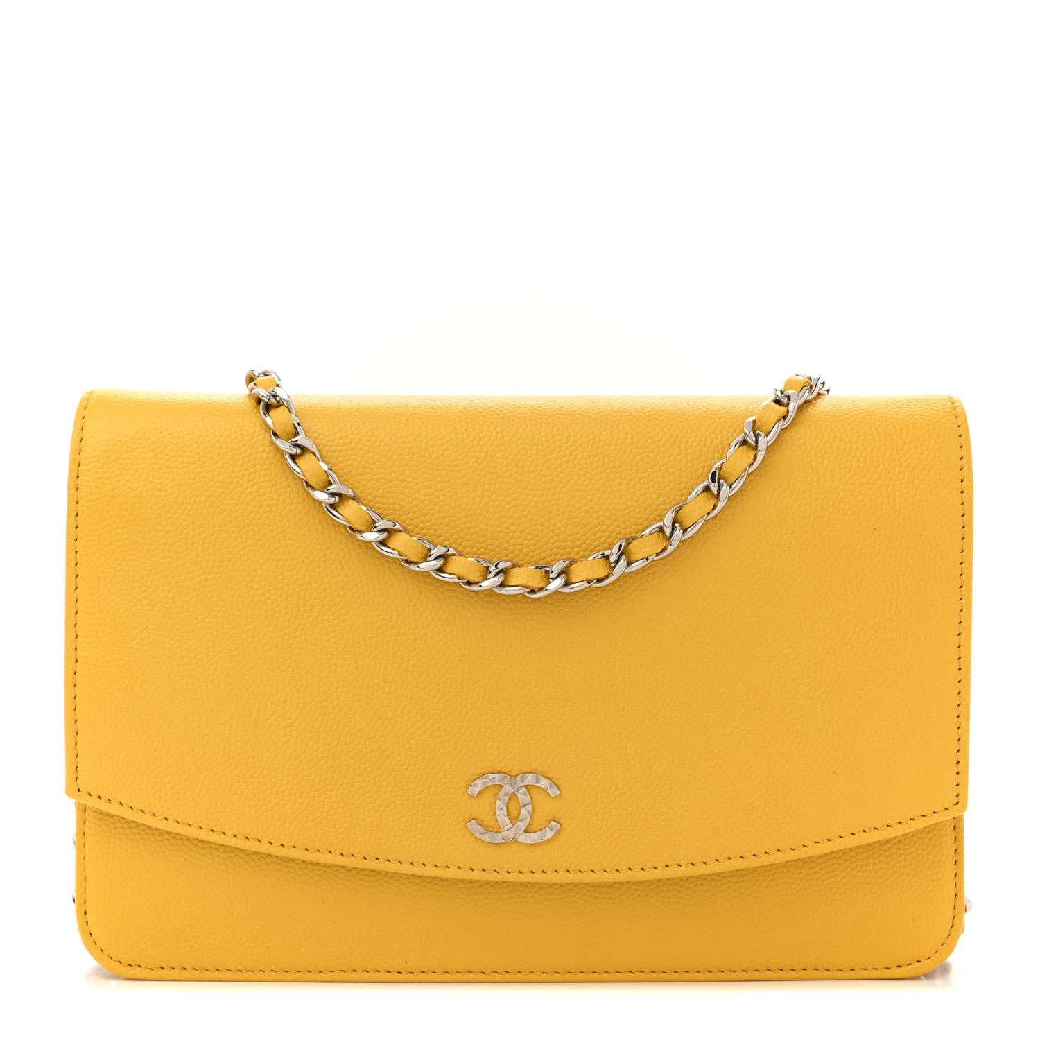 Chanel Caviar Sevruga Wallet on Chain WOC Yellow 1 of 15