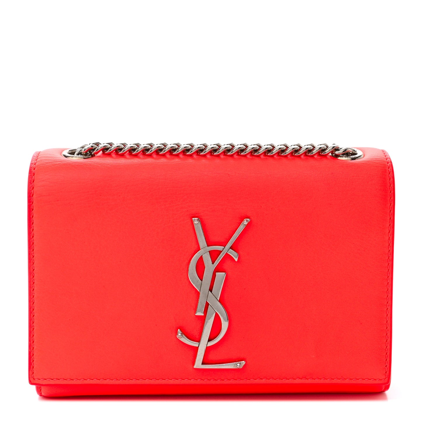 Calfskin Monogram Small Kate Satchel Neon Orange