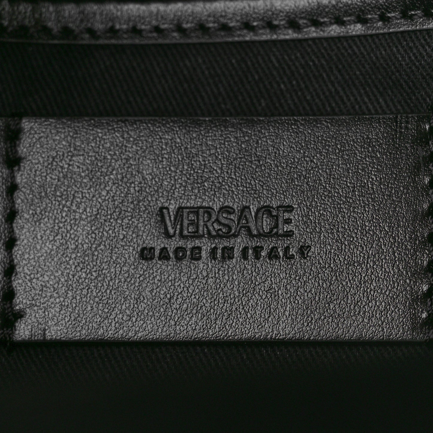 Coated Canvas Calfskin La Greca Signature Backpack Black Grey