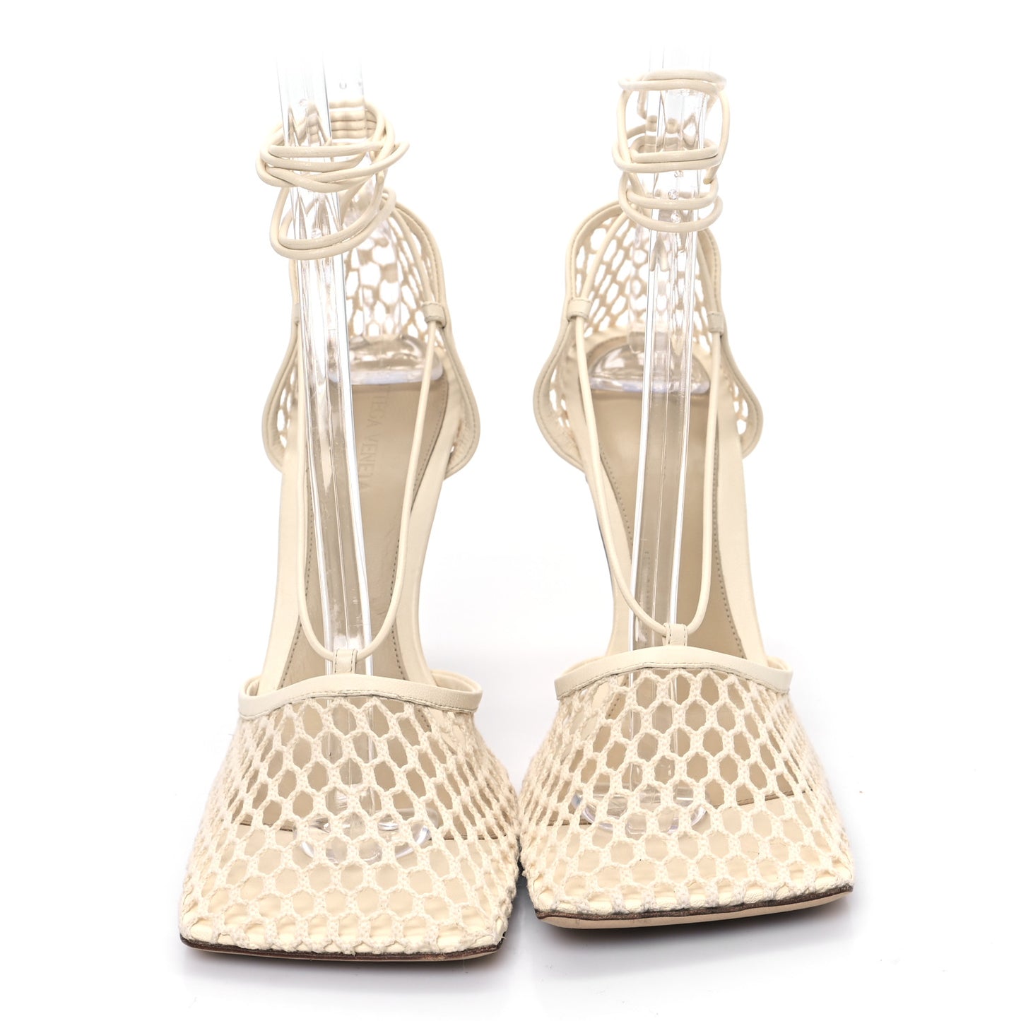 Mesh Nappa Stretch Ankle Tie Sandals 41 Toile