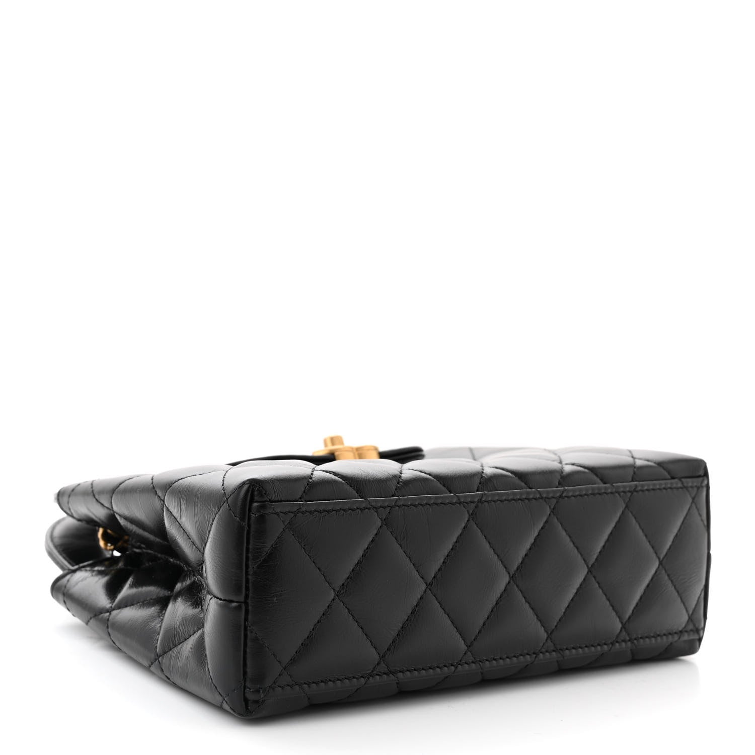 Chanel Shiny Aged Calfskin Quilted Nano Kelly Shopper Black 4 of 11