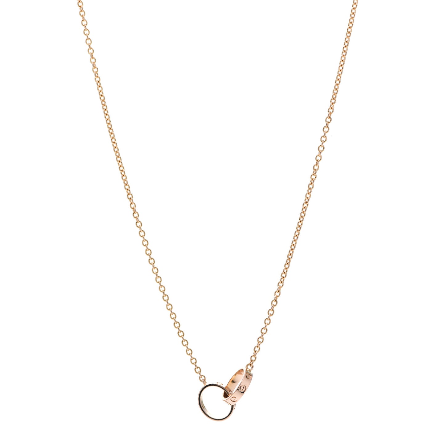 18K Pink Gold Interlocking LOVE Necklace