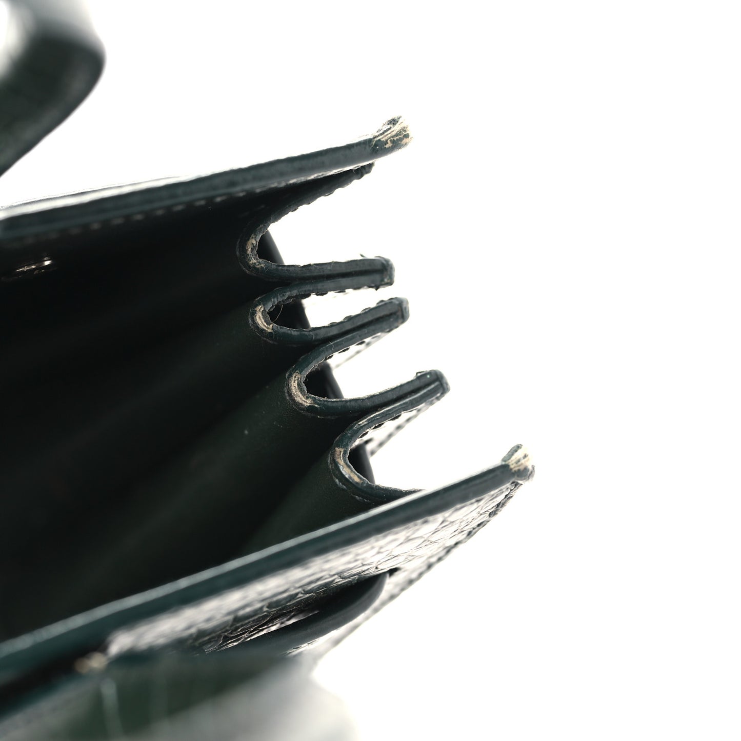 Calfskin Crocodile Embossed Nano Sac De Jour Dark Green