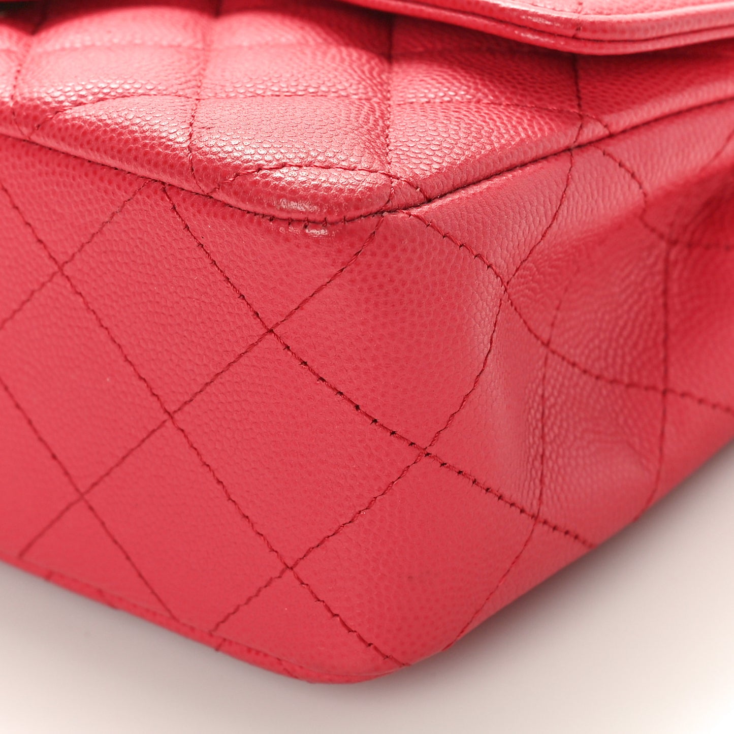 Caviar Quilted Mini Rectangular Flap Dark Pink