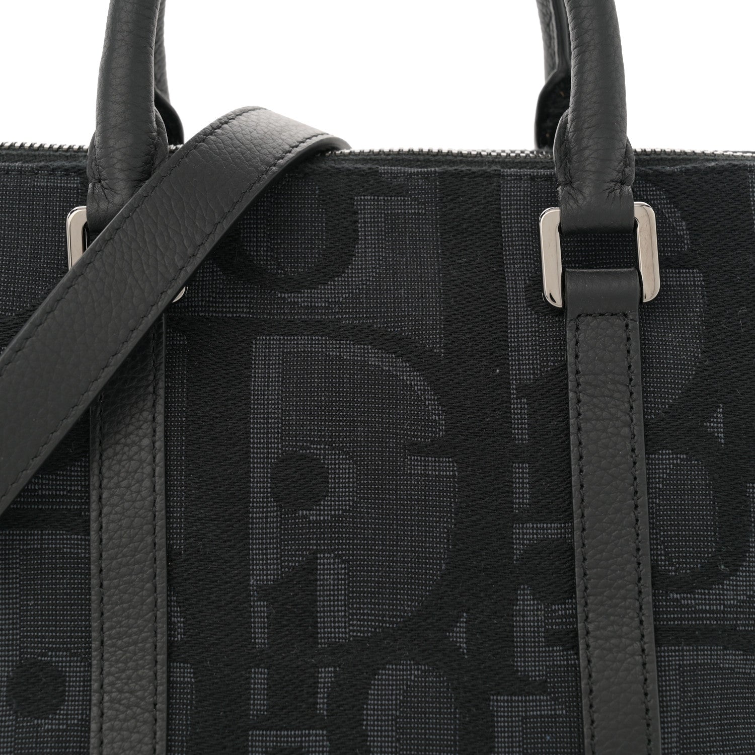Christian Dior Maxi Oblique Jacquard Weekender 25 Black 8 of 11