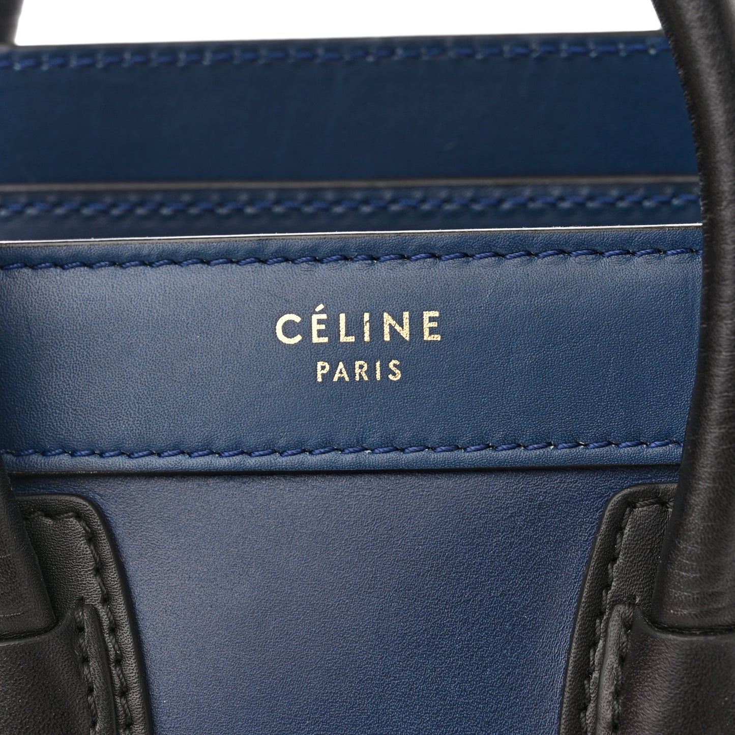 Smooth Calfskin Nano Luggage Ocean Blue Black