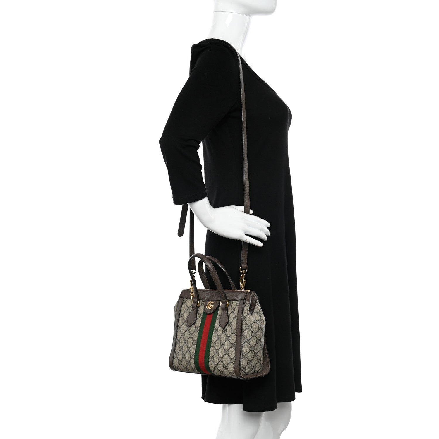 Gucci GG Supreme Monogram Small Ophidia Tote Bag Brown 2 of 11
