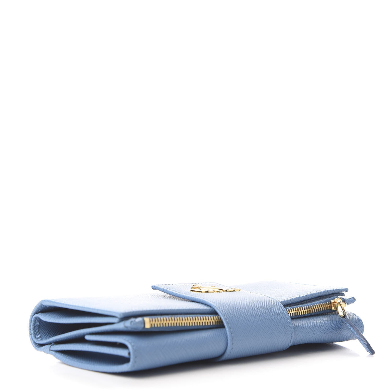 Prada Saffiano Metal Medium Wallet Mare 3 of 9