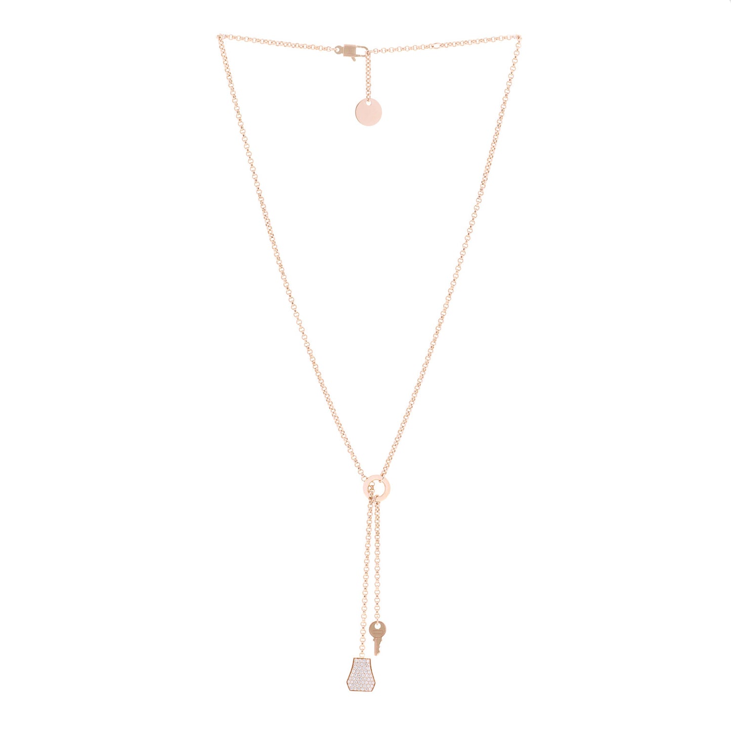 18K Rose Gold Diamond PM Kelly Clochette Necklace