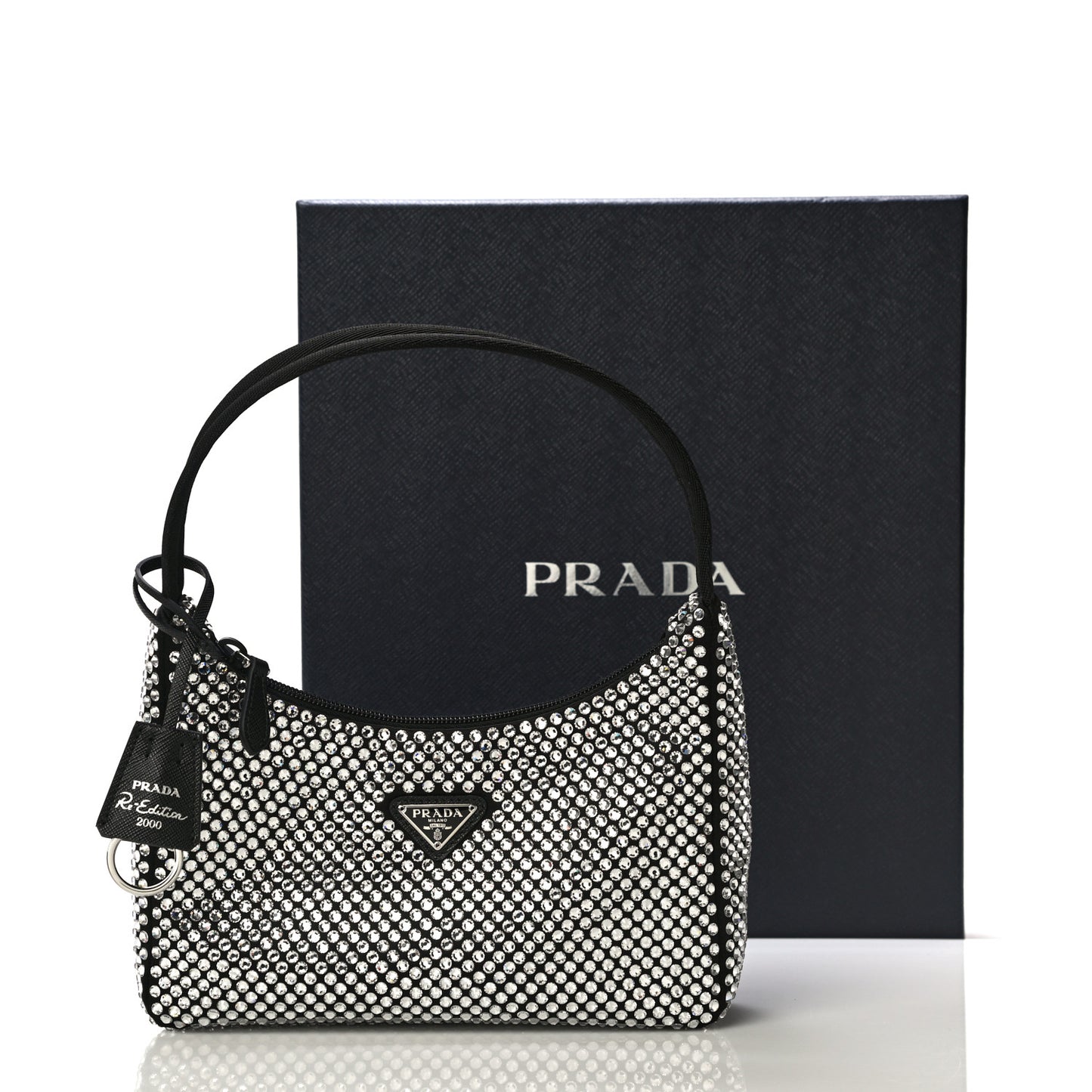Satin Crystal Mini Re-Edition 2000 Bag Cristal