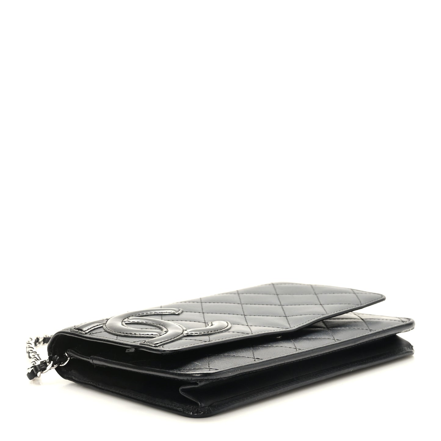 Calfskin Quilted Cambon Wallet on Chain WOC Black