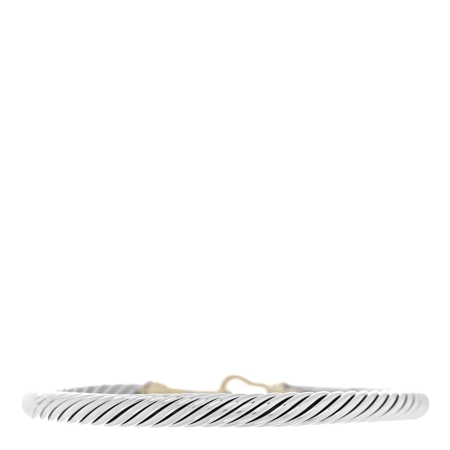 Sterling Silver 14K Yellow Gold 5mm Cable Classic Buckle Bracelet