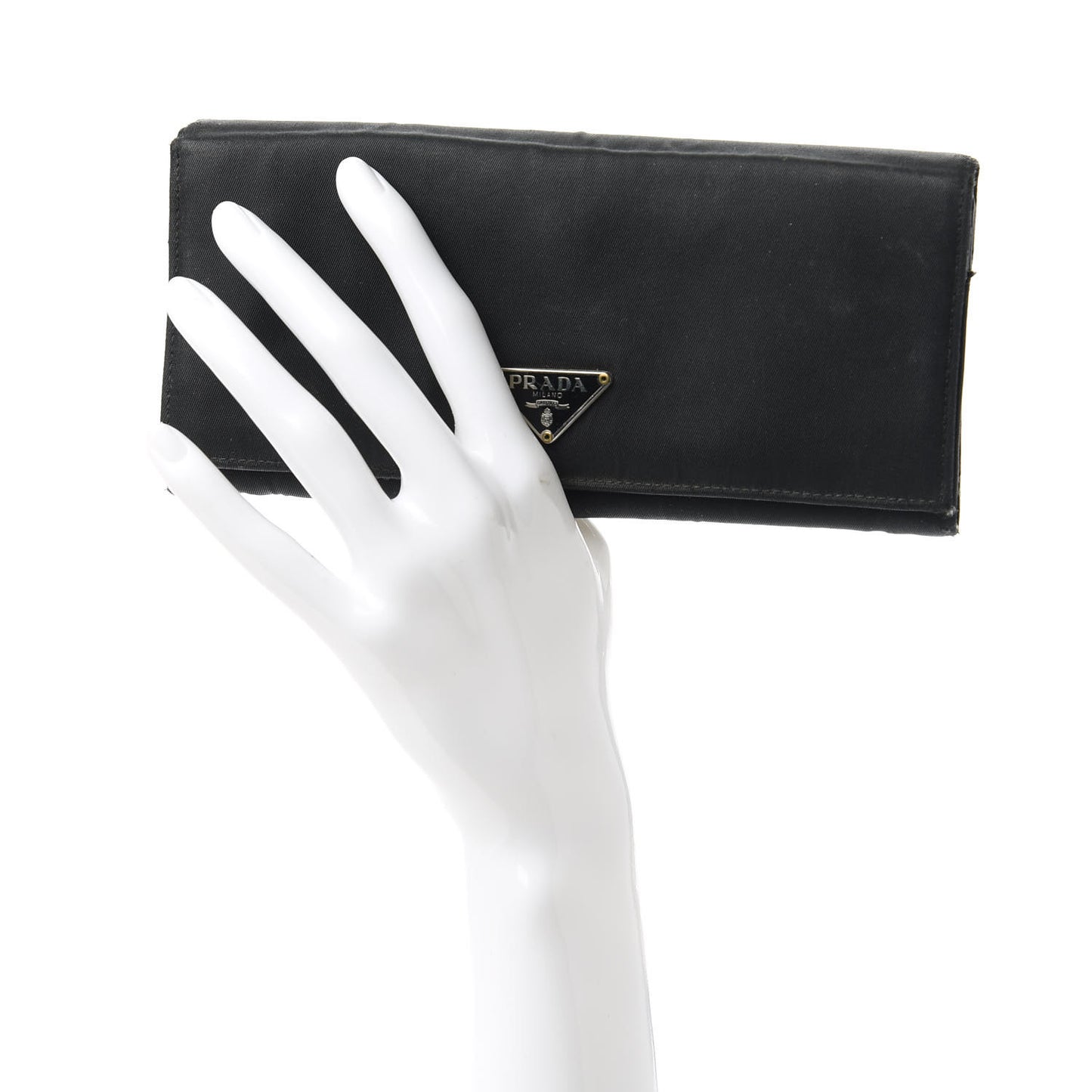 Tessuto Nylon Continental Flap Wallet Black