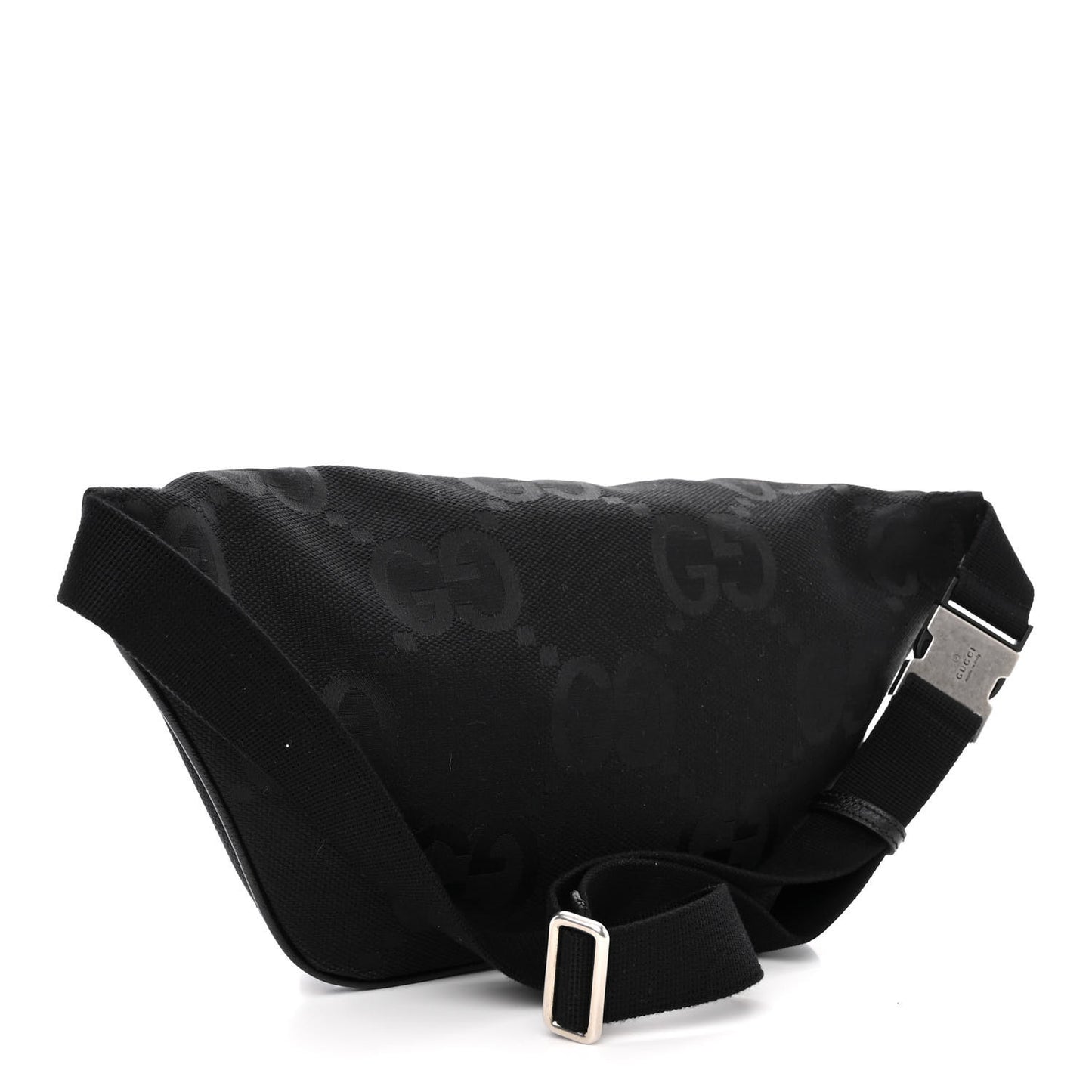 Monogram Jumbo GG Textured Dollar Calfskin Web Belt Bag Black