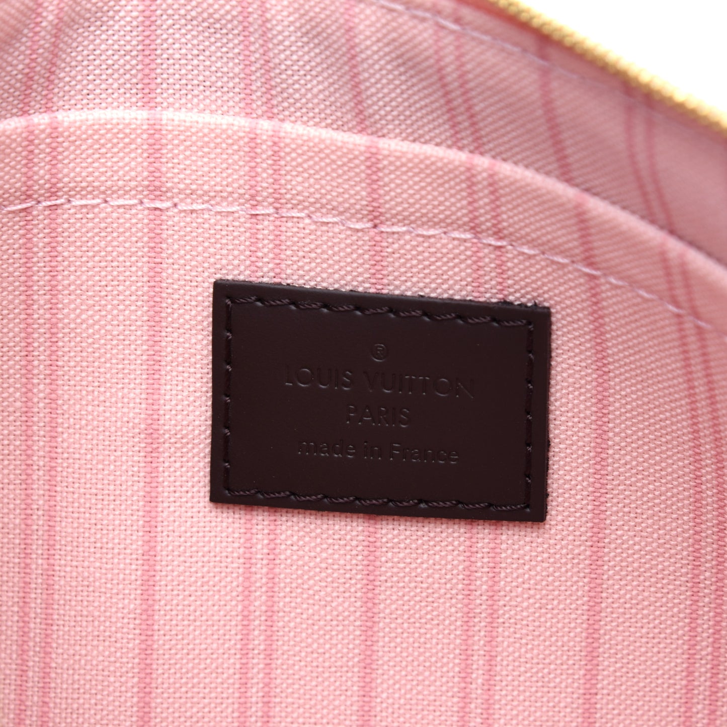 Damier Ebene Neverfull MM GM Pochette Rose Ballerine