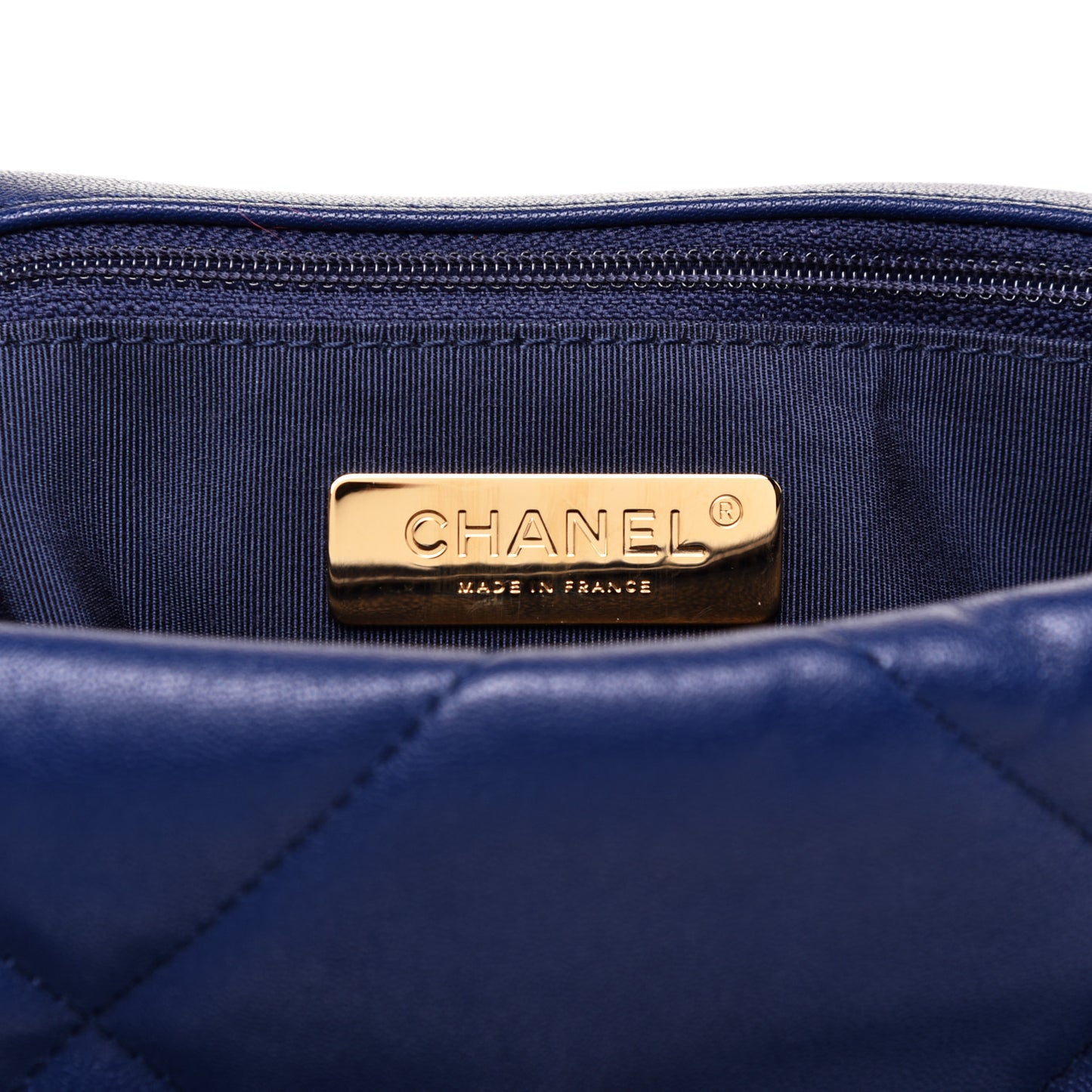 Goatskin Quilted Medium 19 Flap Dark Blue
