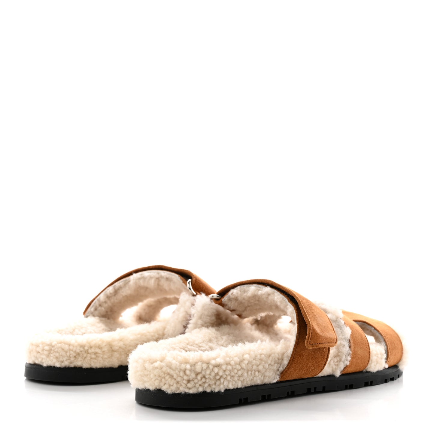 Suede Goatskin Woolskin Womens Chypre Sandals 36 Naturel Ecru