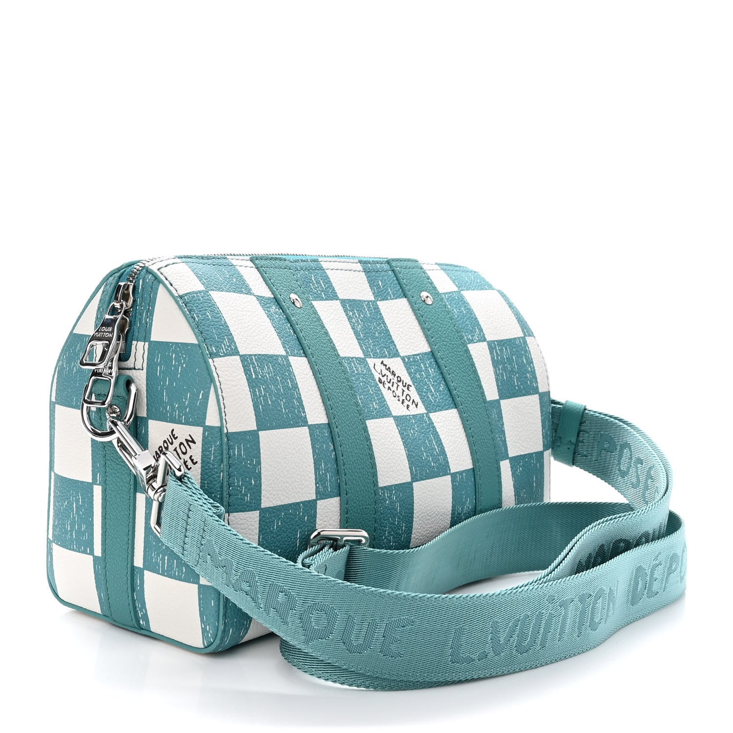 Calfskin Damier City Keepall Teal