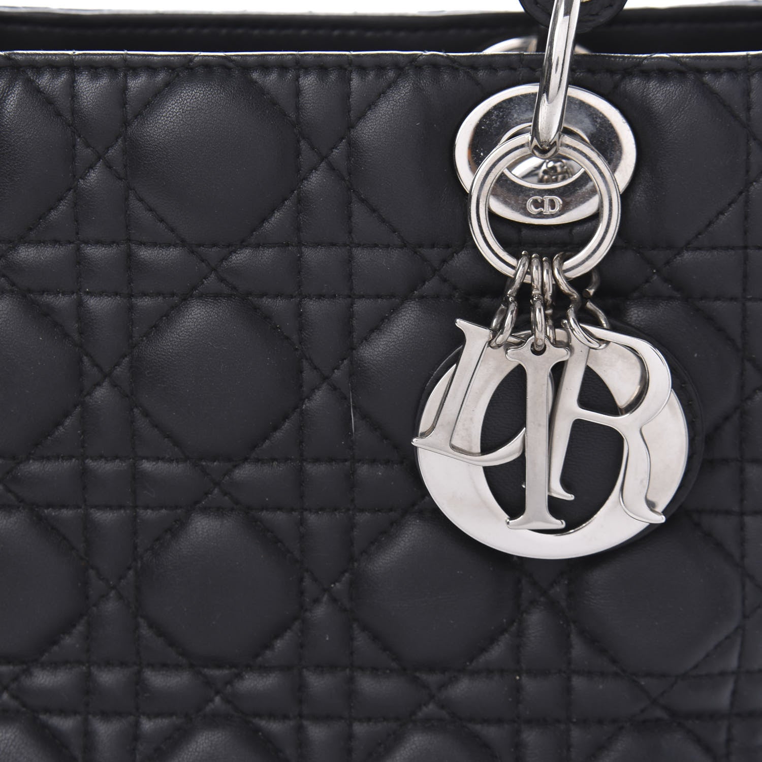 Christian Dior Lambskin Cannage Medium Lady Dior Black 10 of 10