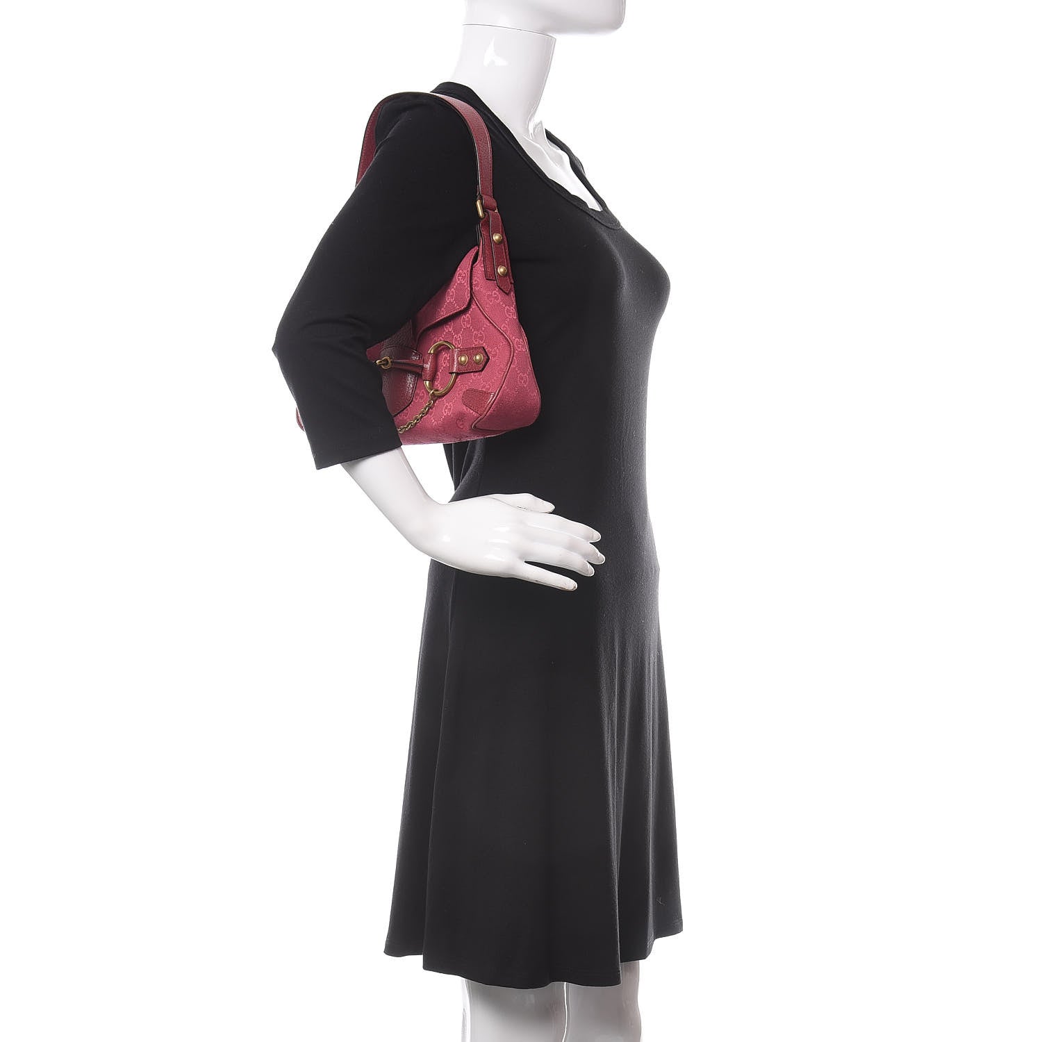 Gucci Monogram Horsebit Chain Flap Bag Fuchsia 2 of 11