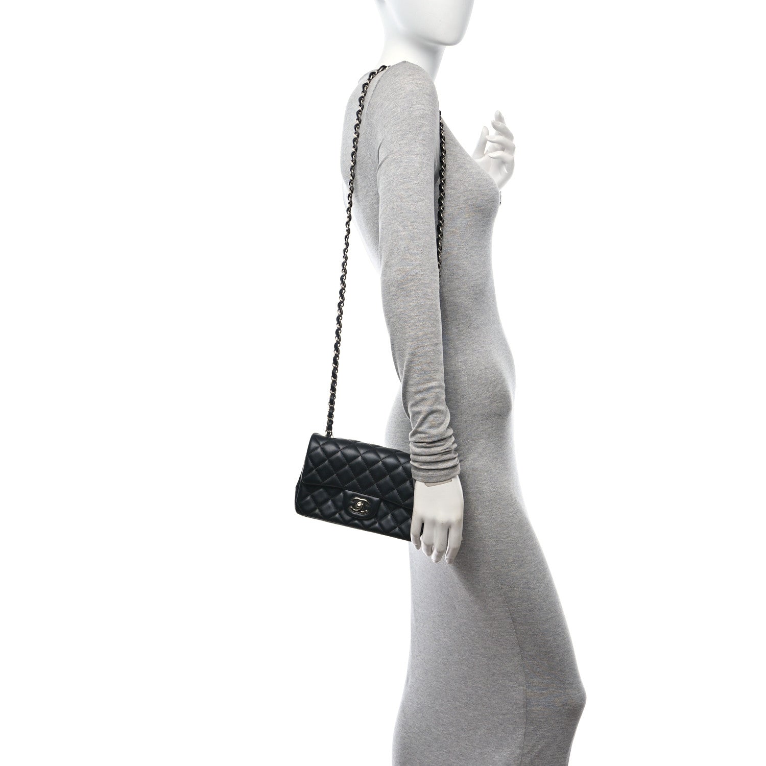 Chanel Lambskin Quilted Mini Rectangular Flap Black 2 of 11