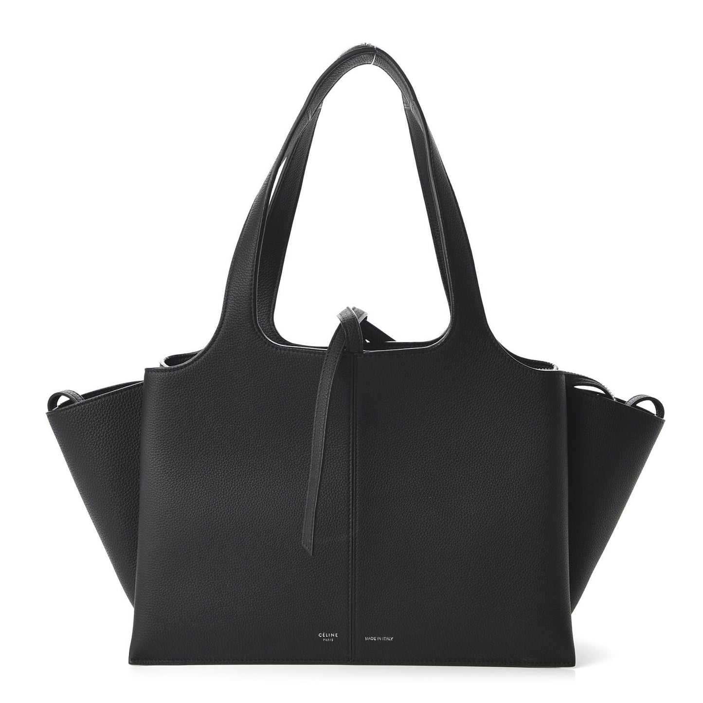 Baby Grained Calfskin Small Tri-Fold Bag Black