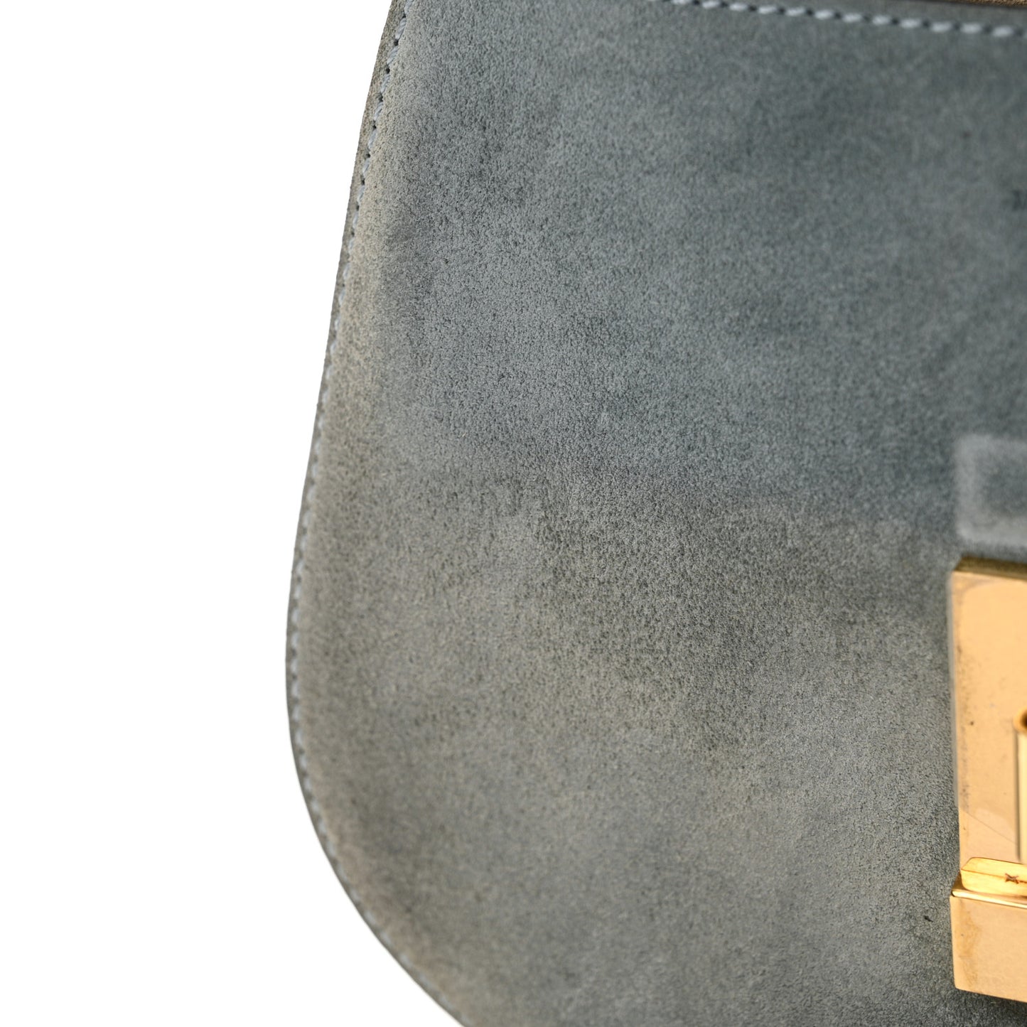 Suede Smooth Calfskin Mini Drew Shoulder Bag Cloudy Blue