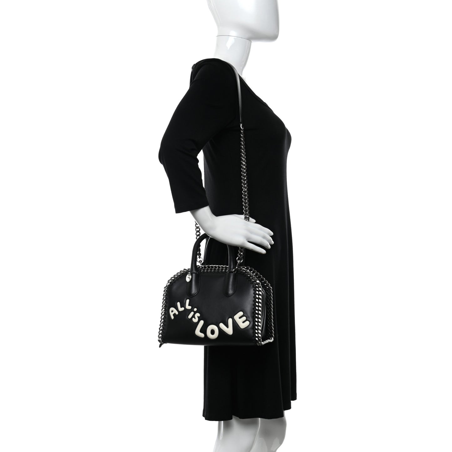 Eco Alter Nappa All Is Love Mini Falabella Box Top Handle Bag Black