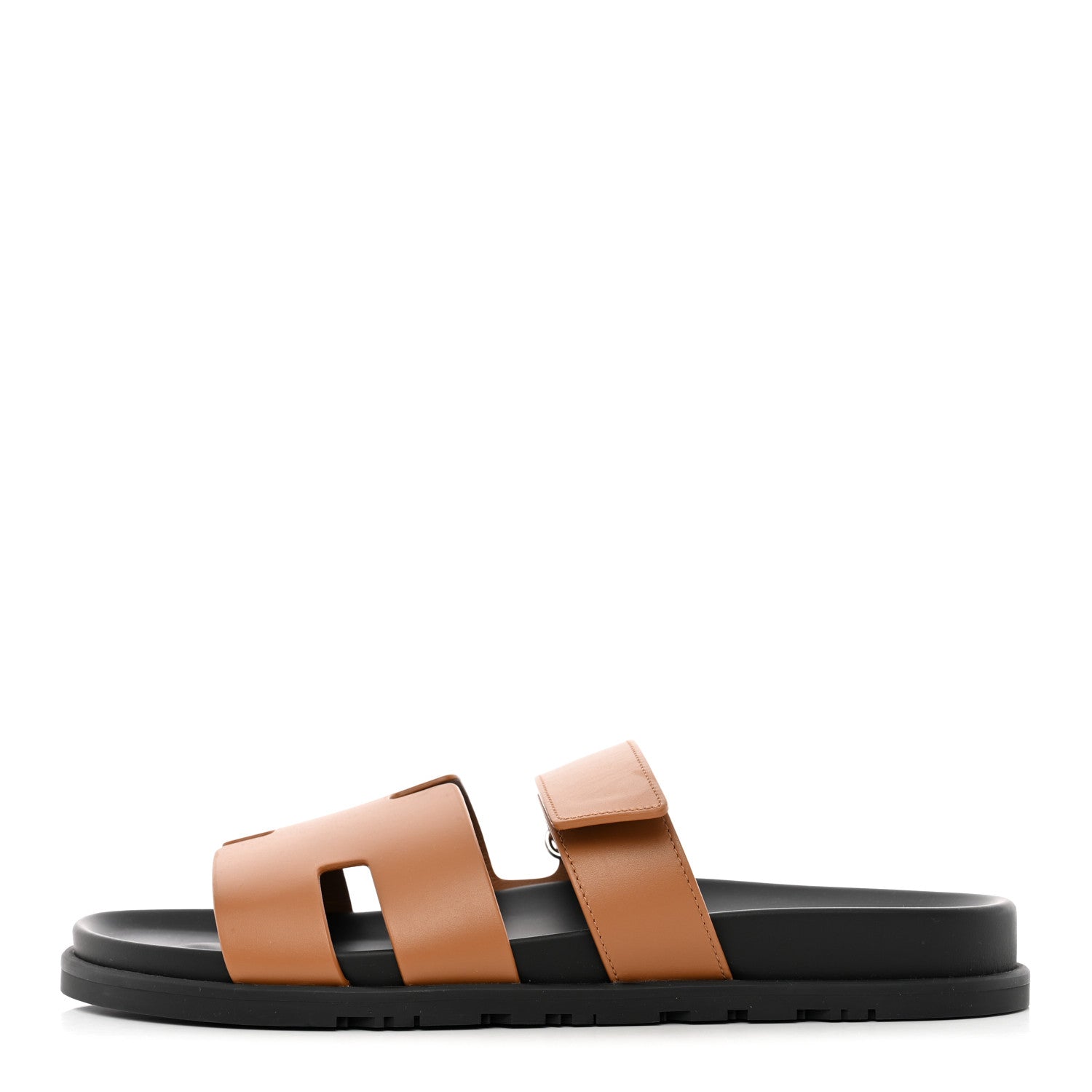 Hermes Calfskin Mens Chypre Sandals 44 Gold 1 of 12