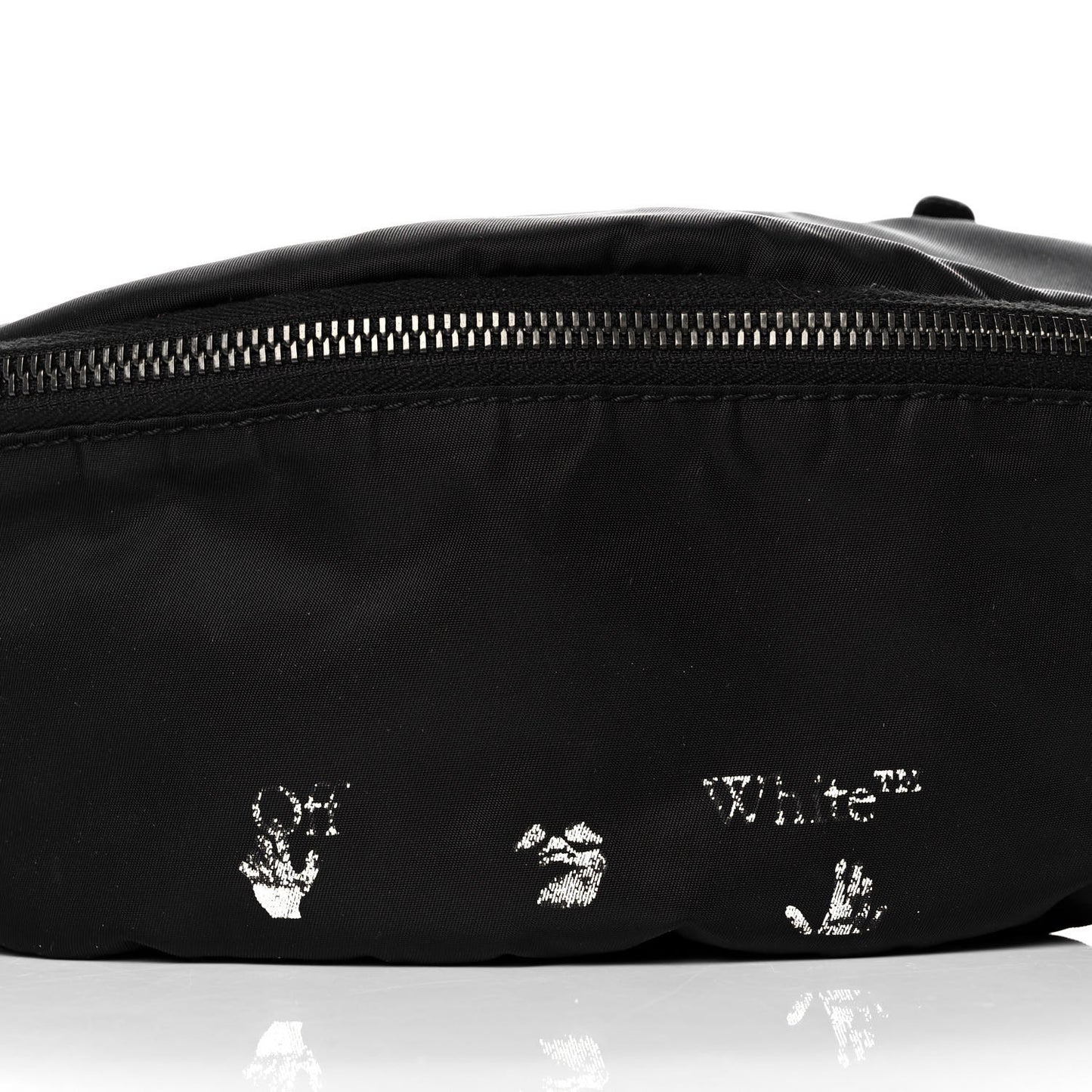 Canvas Logo Print Belt Bag Black
