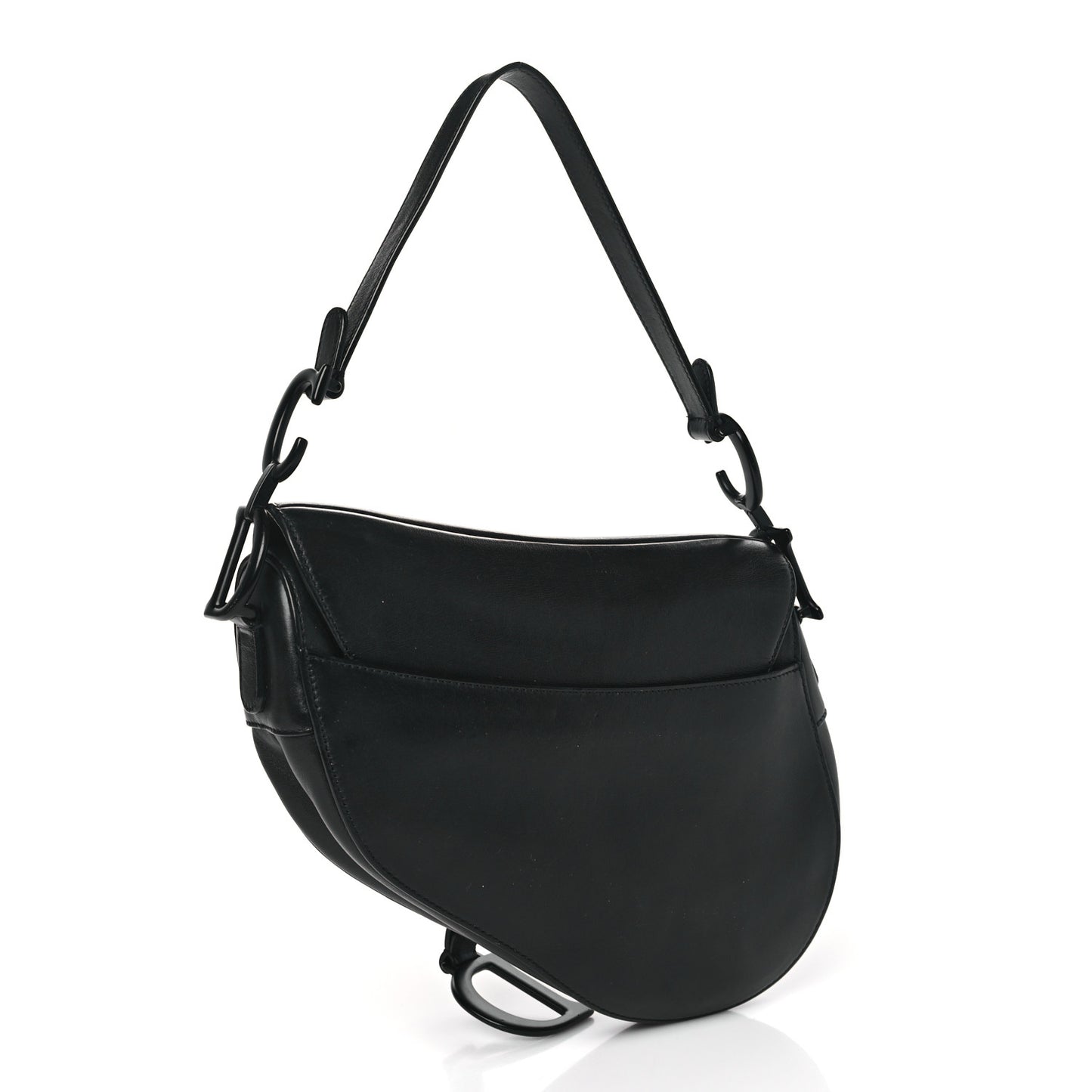 Ultra Matte Calfskin Saddle Bag Black