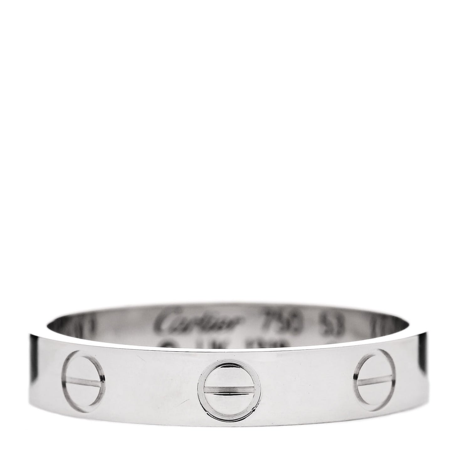 18K White Gold 3.5mm LOVE Wedding Band Ring 53 6.5