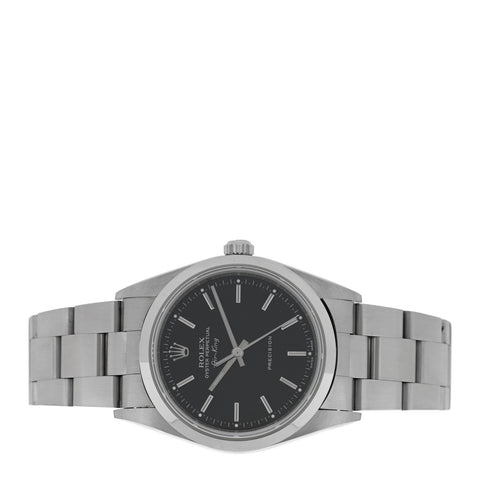 Stainless Steel 34mm Air-King Oyster Perpetual Precision Watch Black 14000M