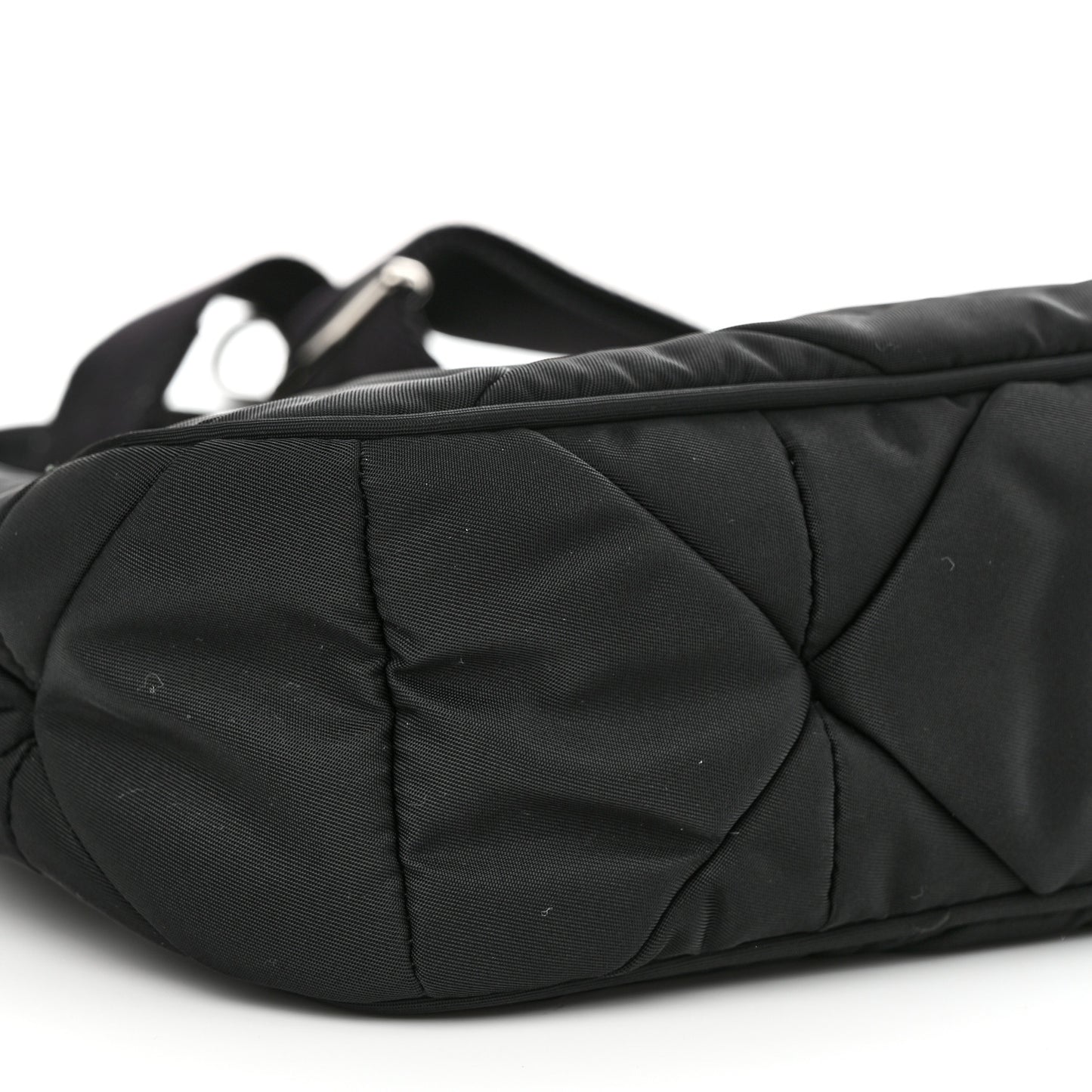 Re-Nylon Triangle Padded Patchwork Shoulder Bag Black