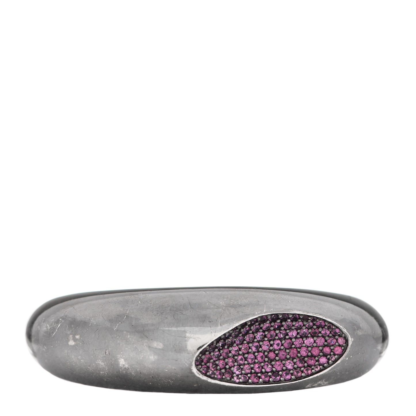 Ruthenium Sterling Silver Rhodolite Capri Plus Bangle Bracelet