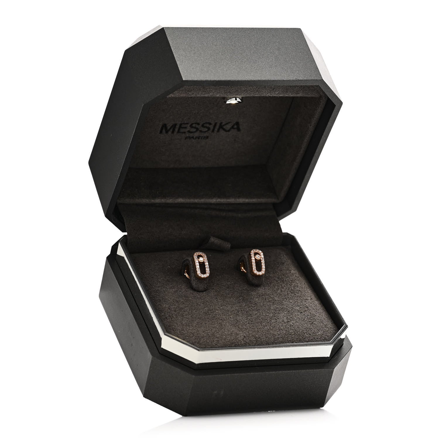 Messika 18K Rose Gold Diamond Move Uno Earrings 6 of 6