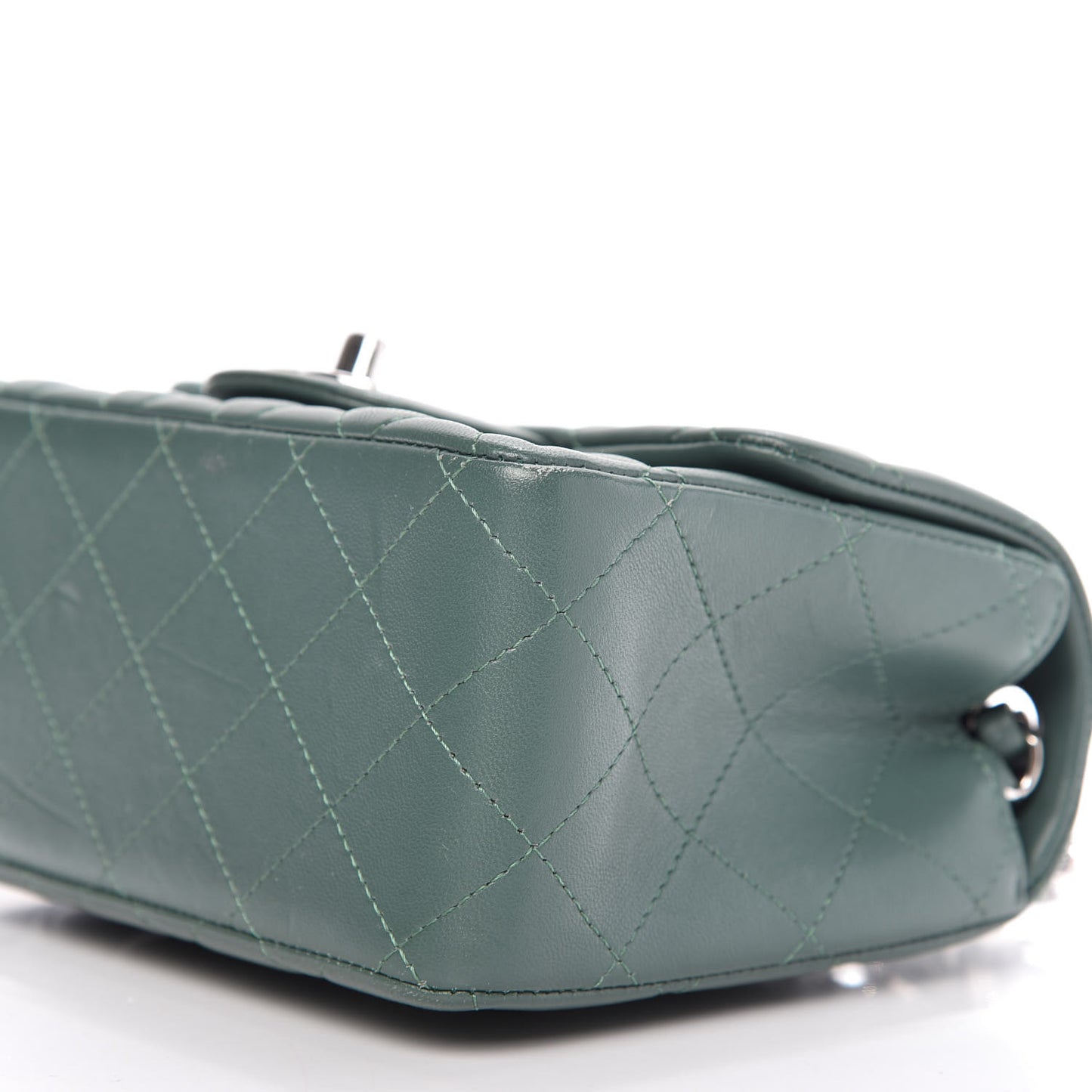Lambskin Quilted Mini Square Flap Green