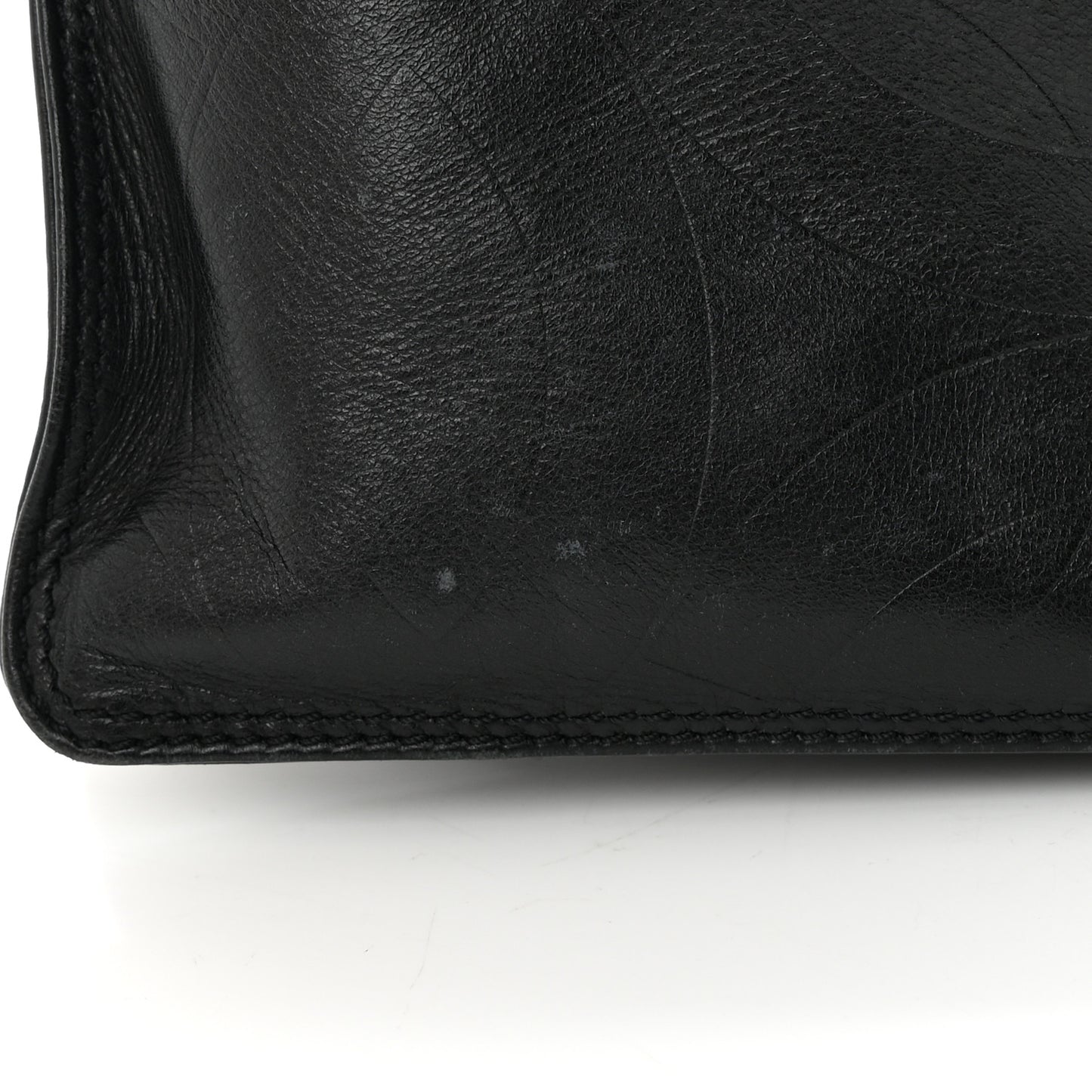 Calfskin Embossed CC Messenger Bag Black