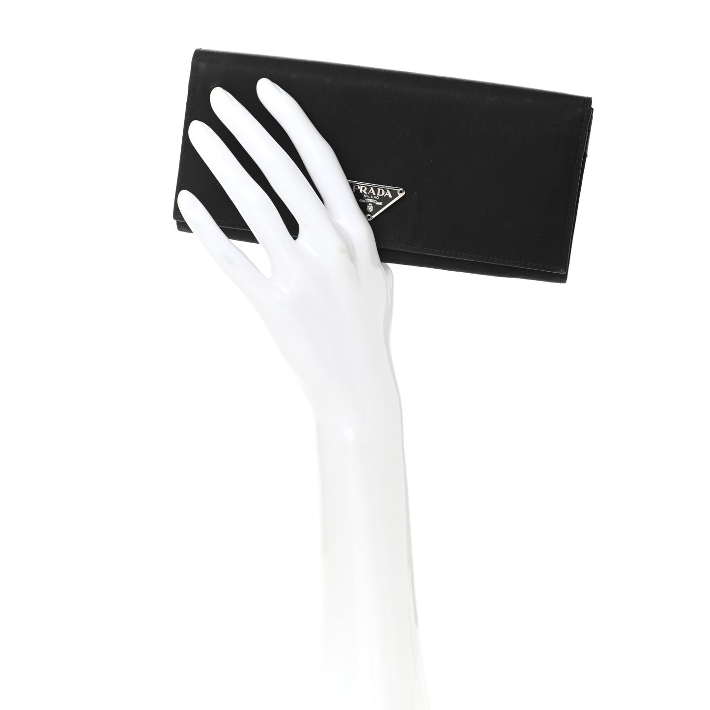 Tessuto Nylon Saffiano Flap Wallet Black