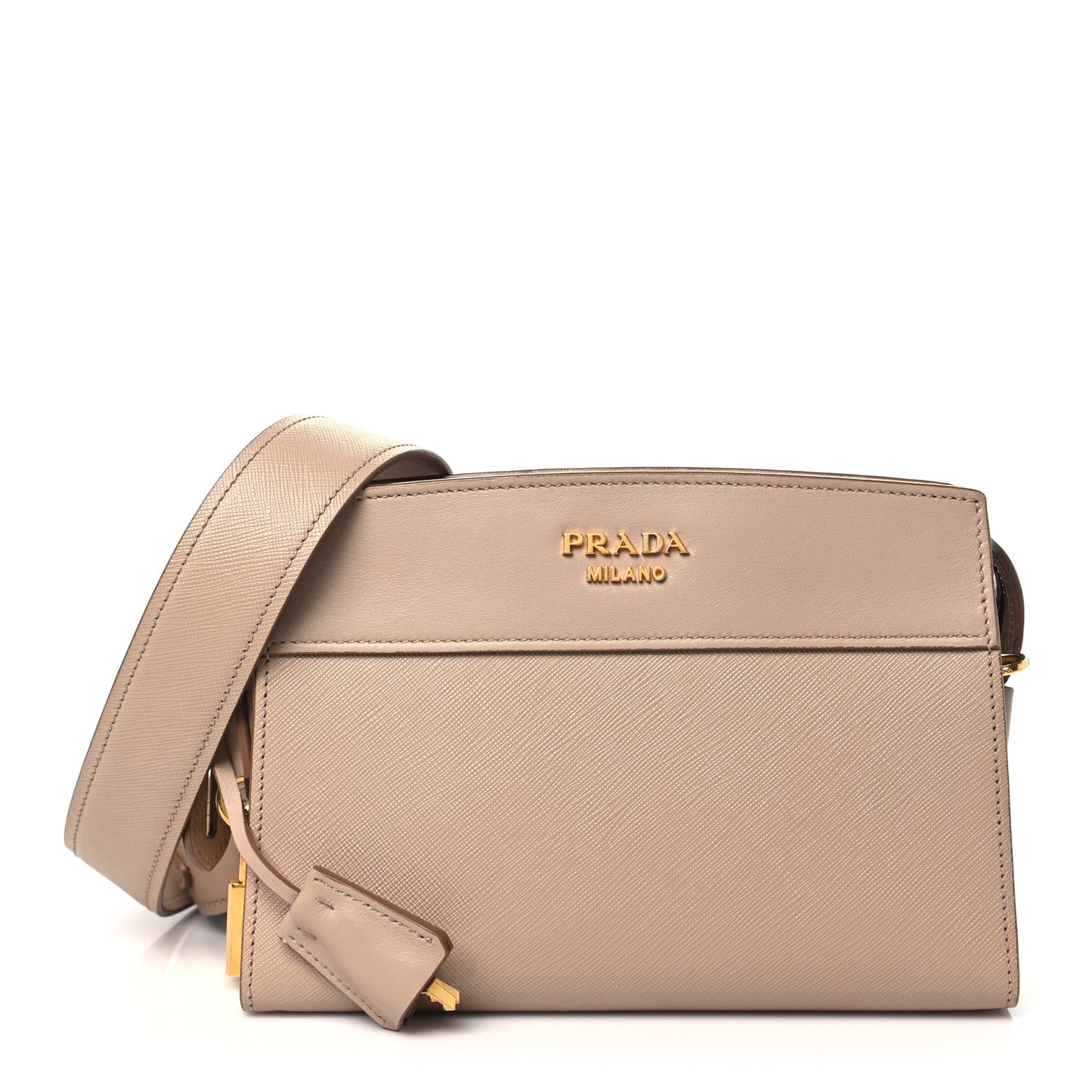 Saffiano Soft Calfskin Bandoliera Bag Cammeo
