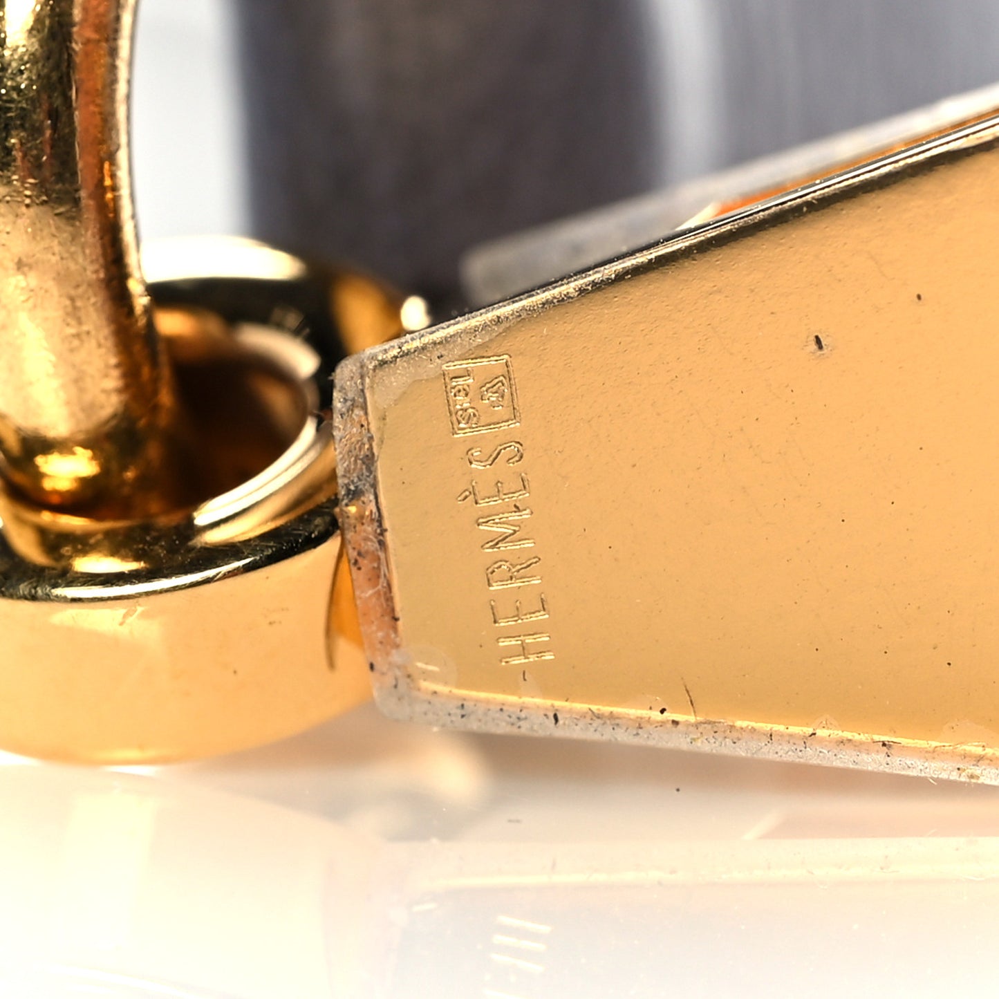 Ostrich Horseshoe Kelly Sellier 28 Terre Cuite Gris Agate