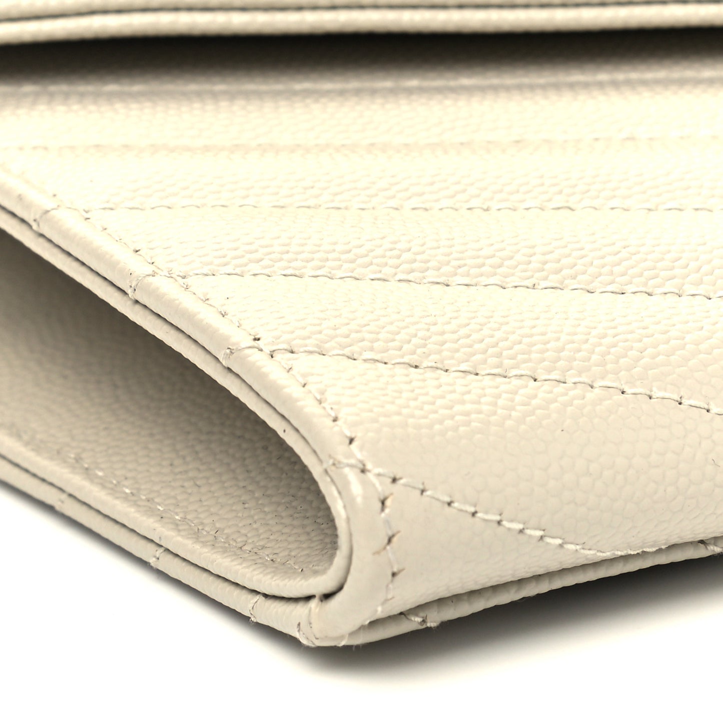 Grain De Poudre Matelasse Chevron Monogram Envelope Clutch Blanc Vintage