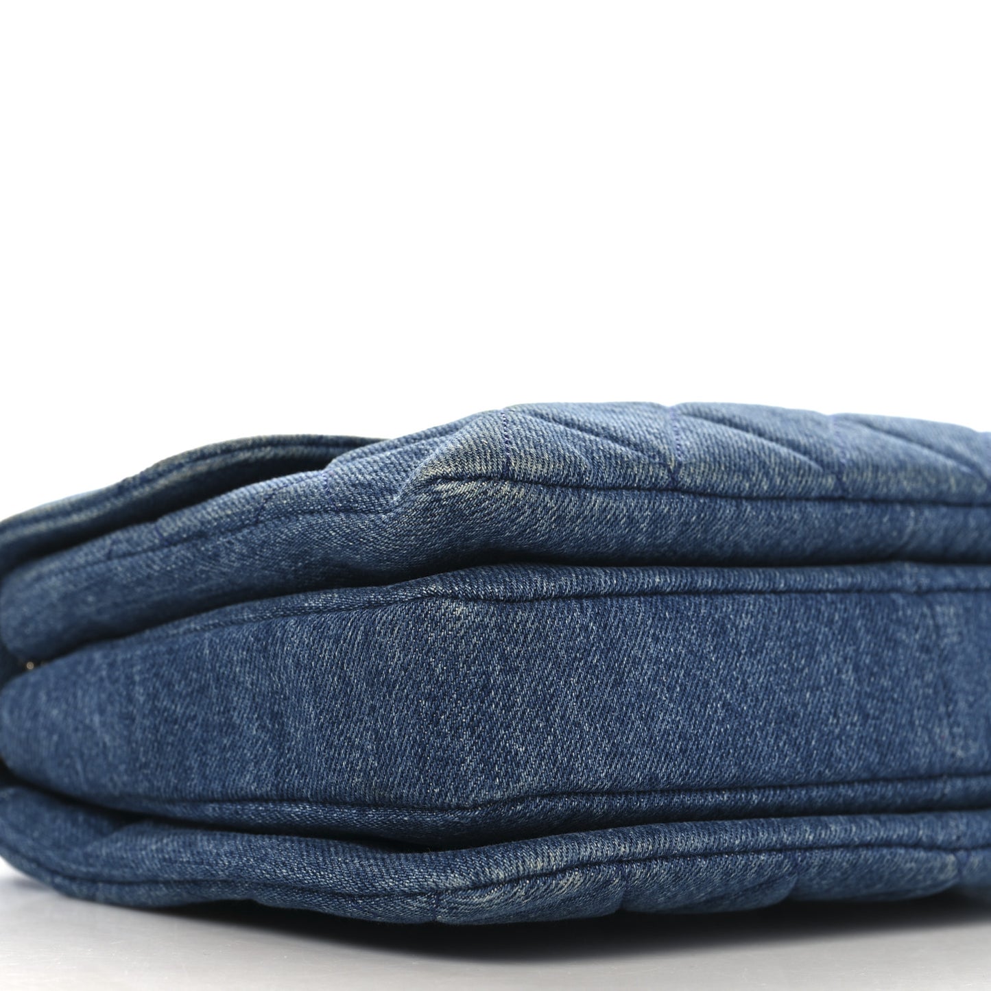 Denim Quilted Small Trendy CC Flap Dual Handle Bag Blue