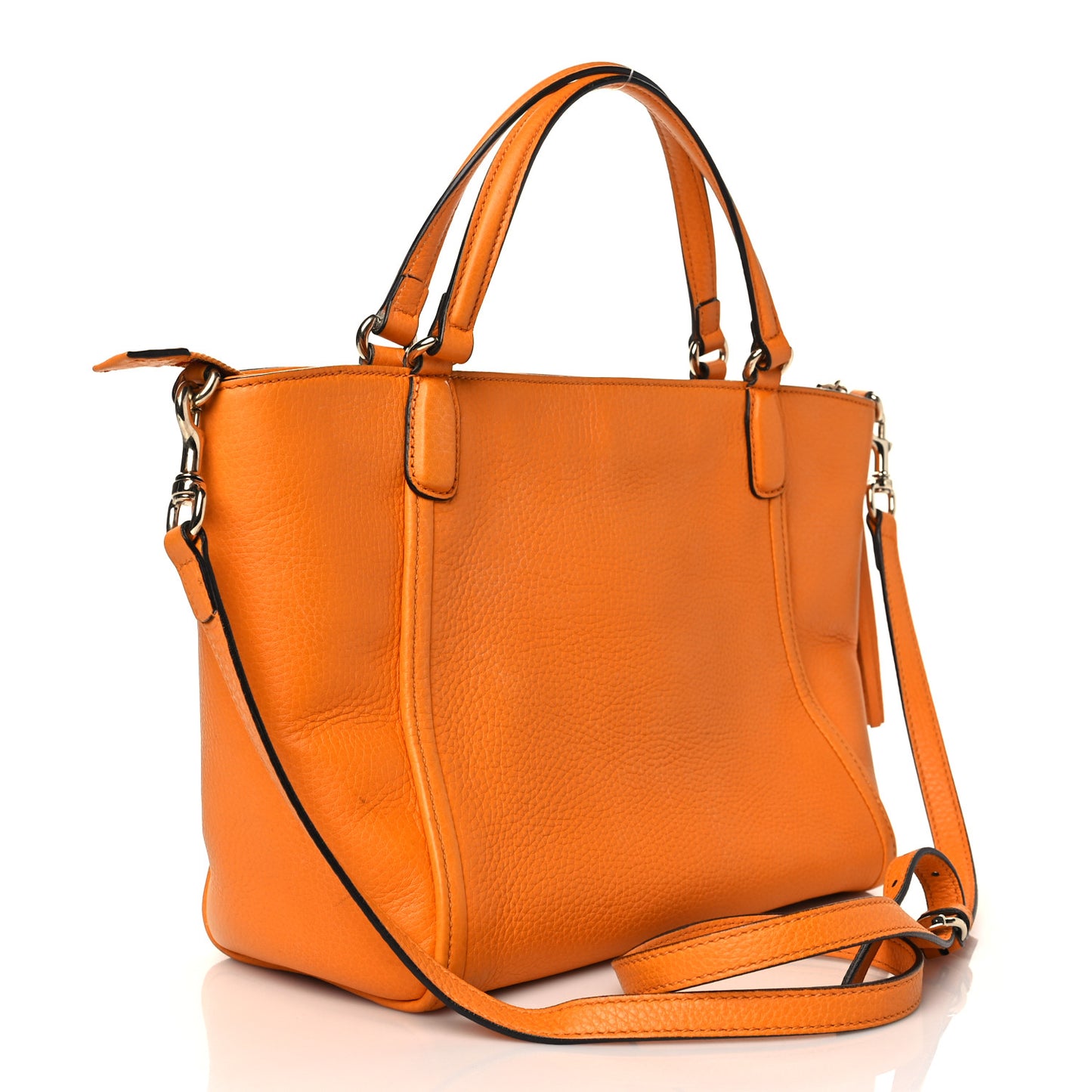 Pebbled Calfskin Small Soho Top Handle Bag Curcuma