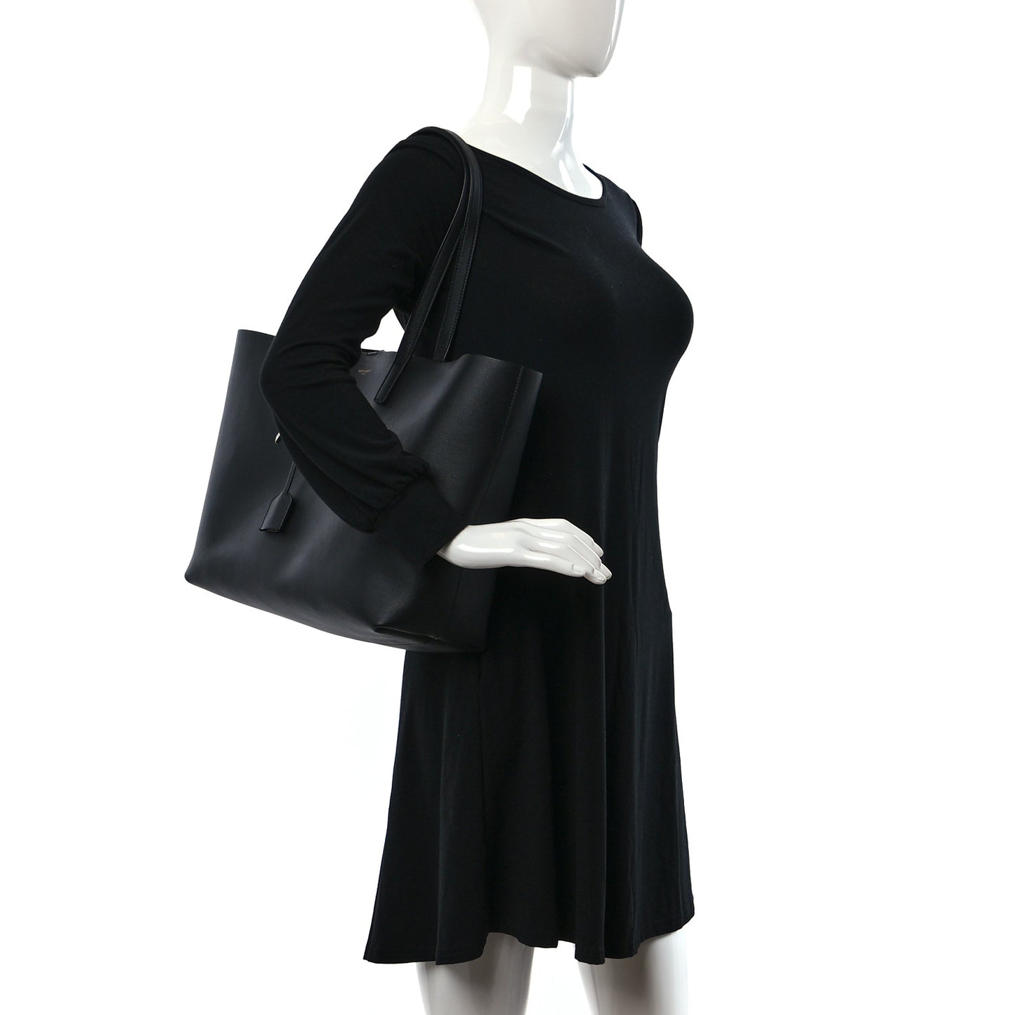 Calfskin Large Shopping Tote Black