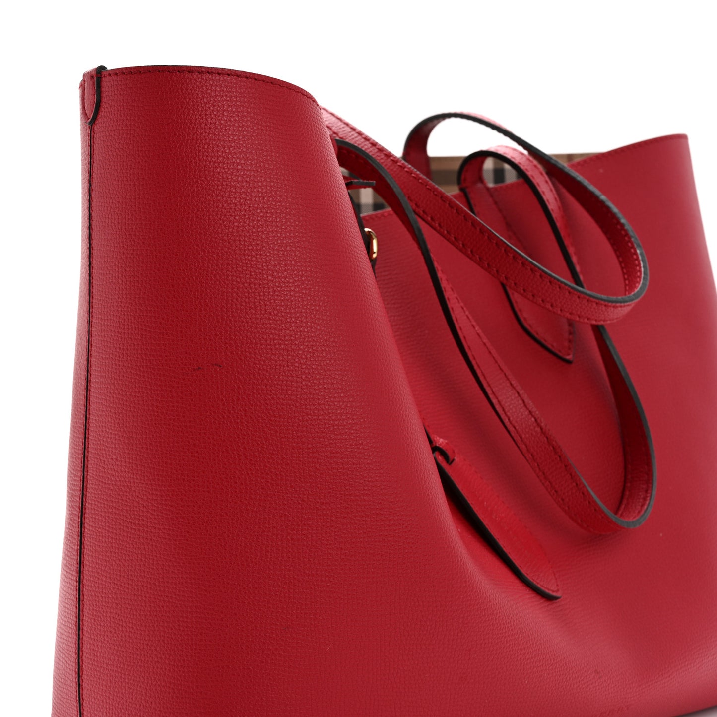 Haymarket Check Medium Reversible Tote Poppy Red