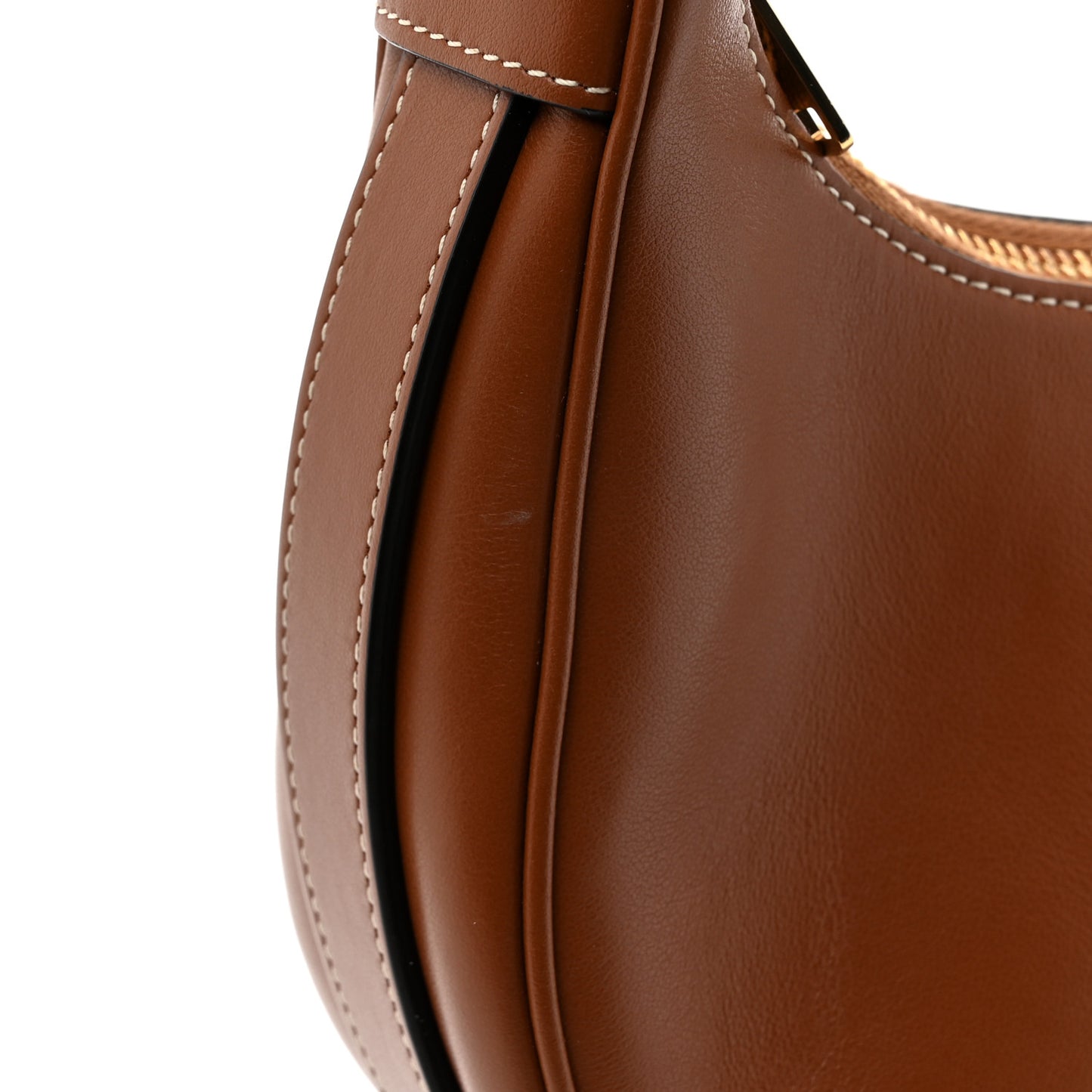 Smooth Calfskin Medium Strap Ava Shoulder Bag Tan