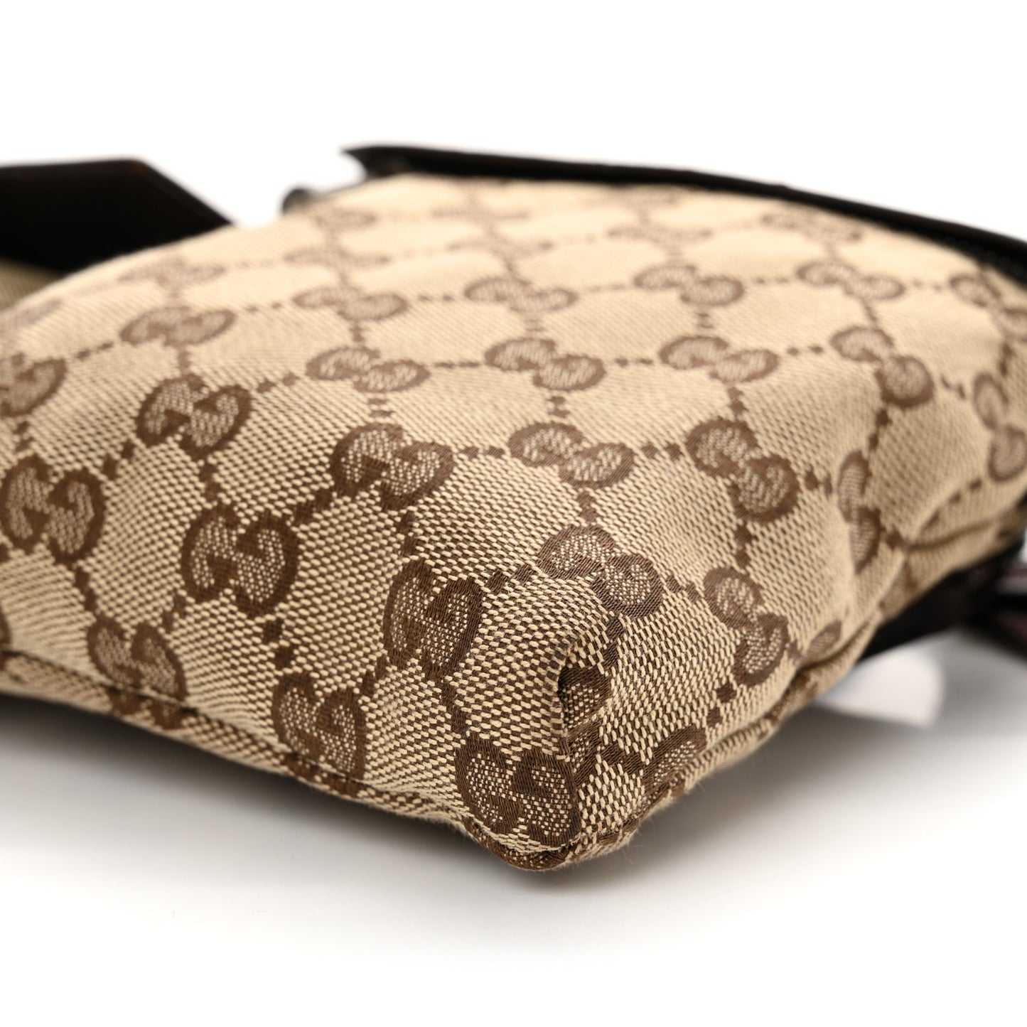 GG Monogram Double Pocket Belt Bag Dark Brown